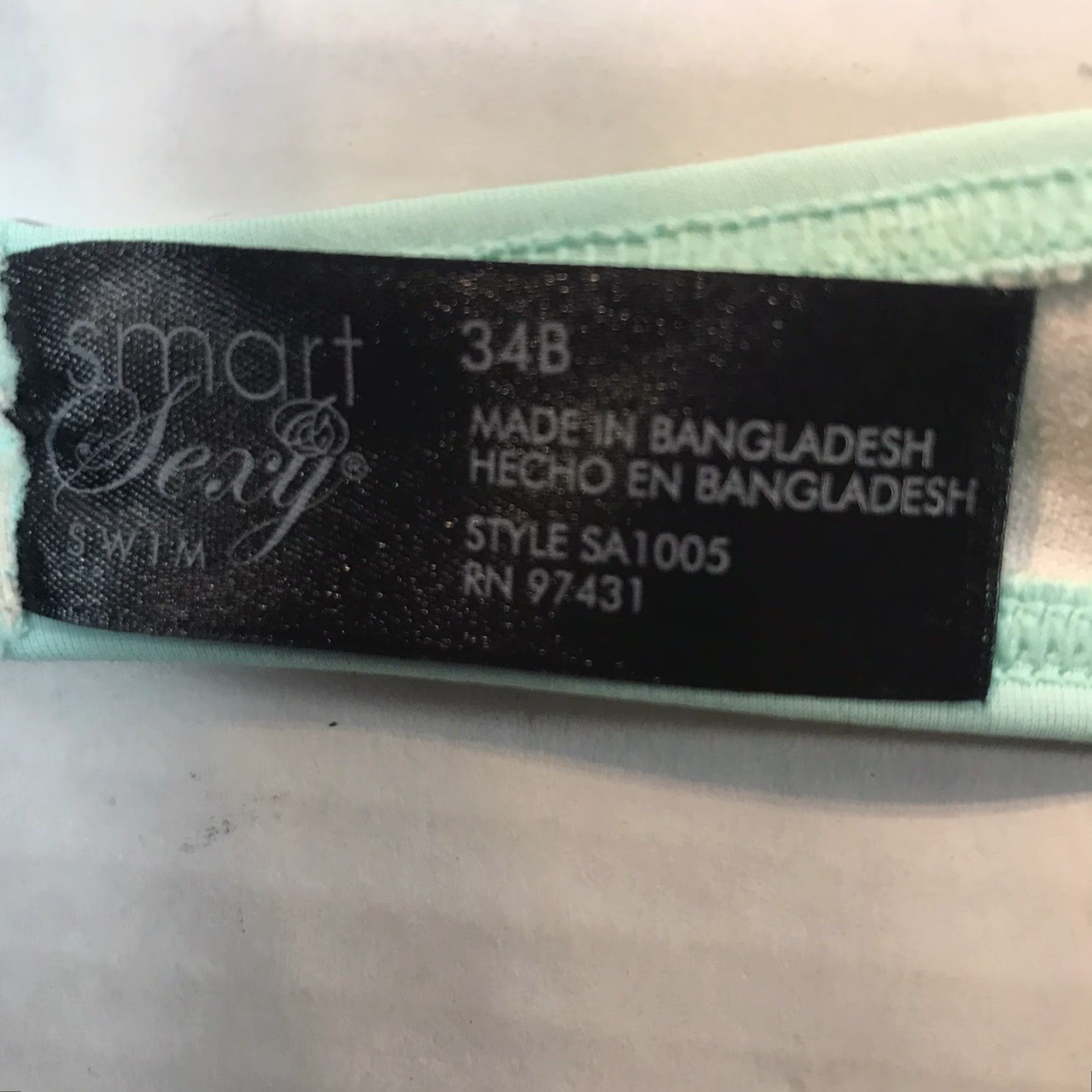 Swims Smart & Sexy Women’s Mint Green Push Up Bikini Top Halter Padded Swimwear 34B Size XXS / US 00 / IT 34 - 3 Thumbnail