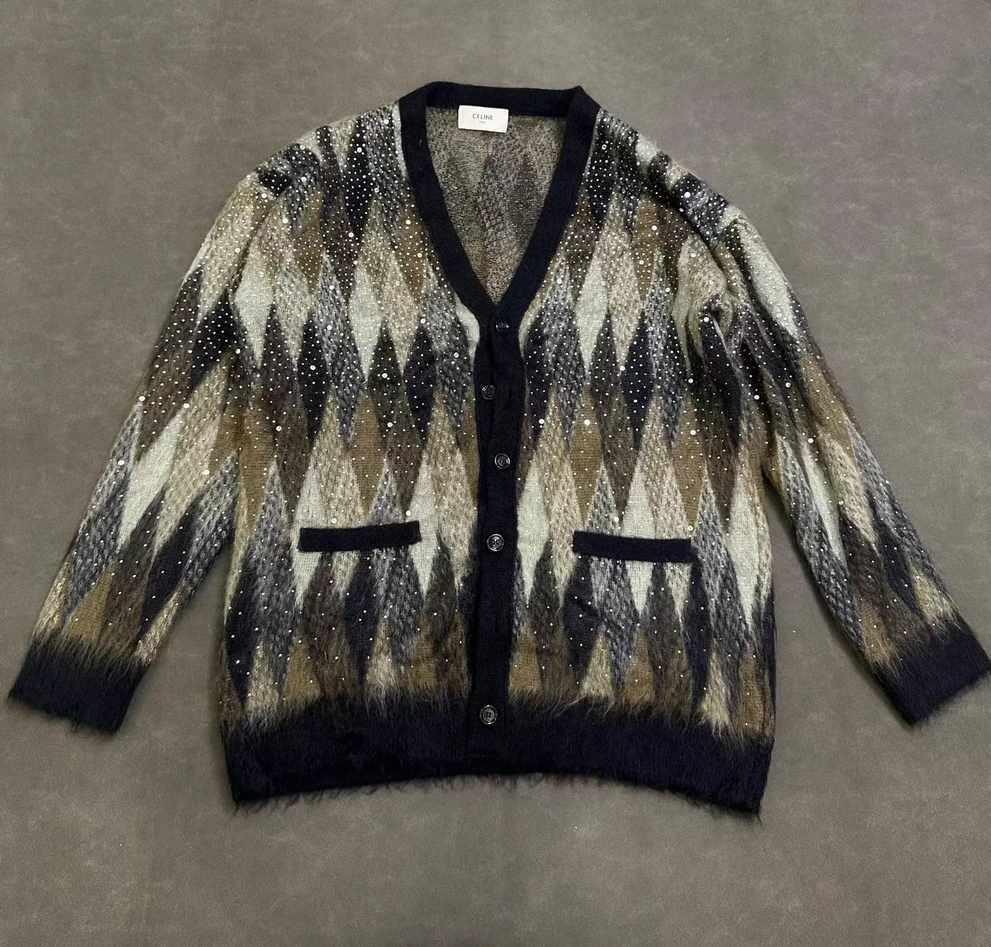Celine Celine 22FW Sequin Mohair Cardi XXL New, Tried Size US XXL / EU 58 / 5 - 1 Thumbnail