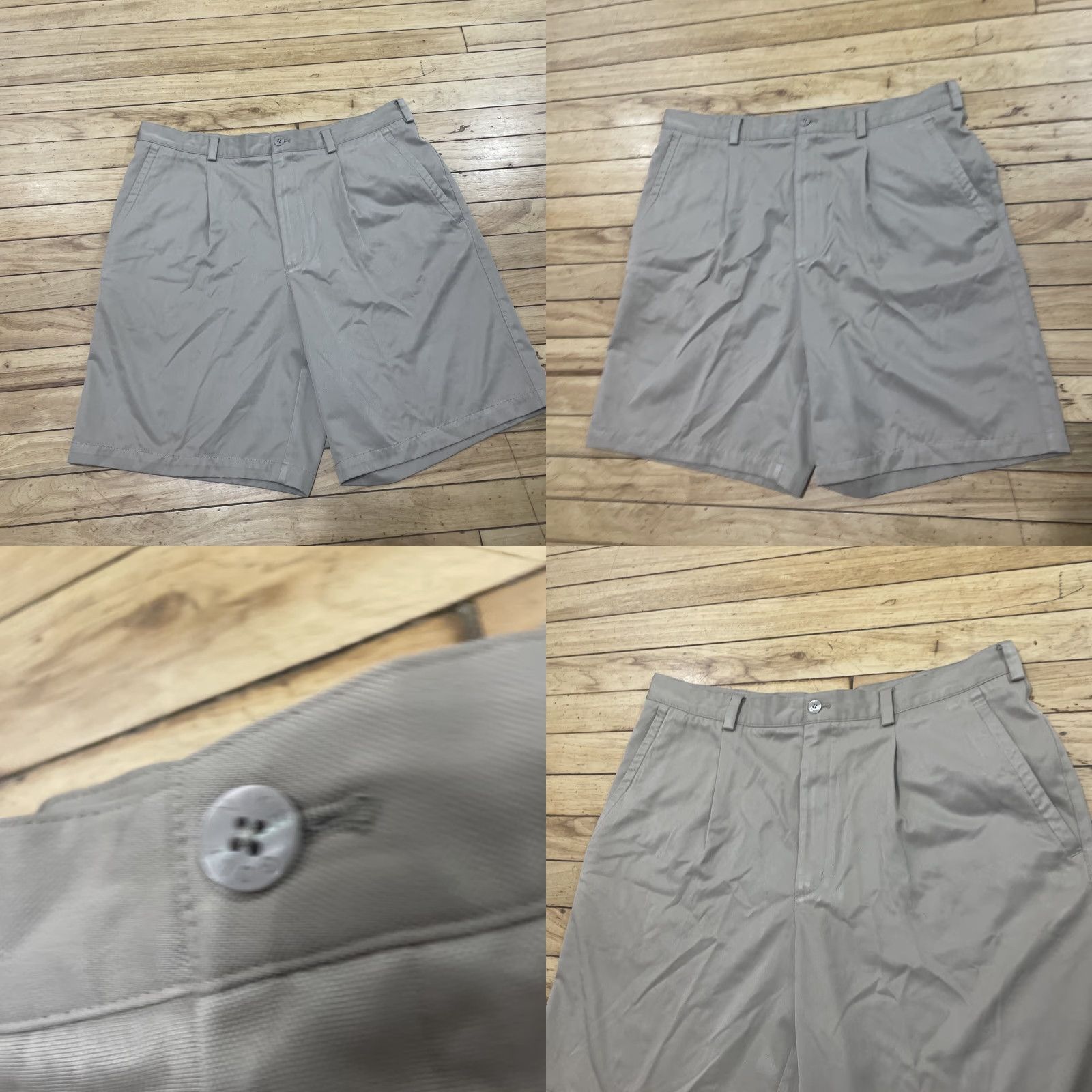 Nike VINTAGE Nike GOLF Pleated Shorts Men 36 Beige 90s Chino FitDry Active Moisture Wicking Casual Short Nike logo 36x9 Mens Size US 36 / EU 52 - 9 Thumbnail