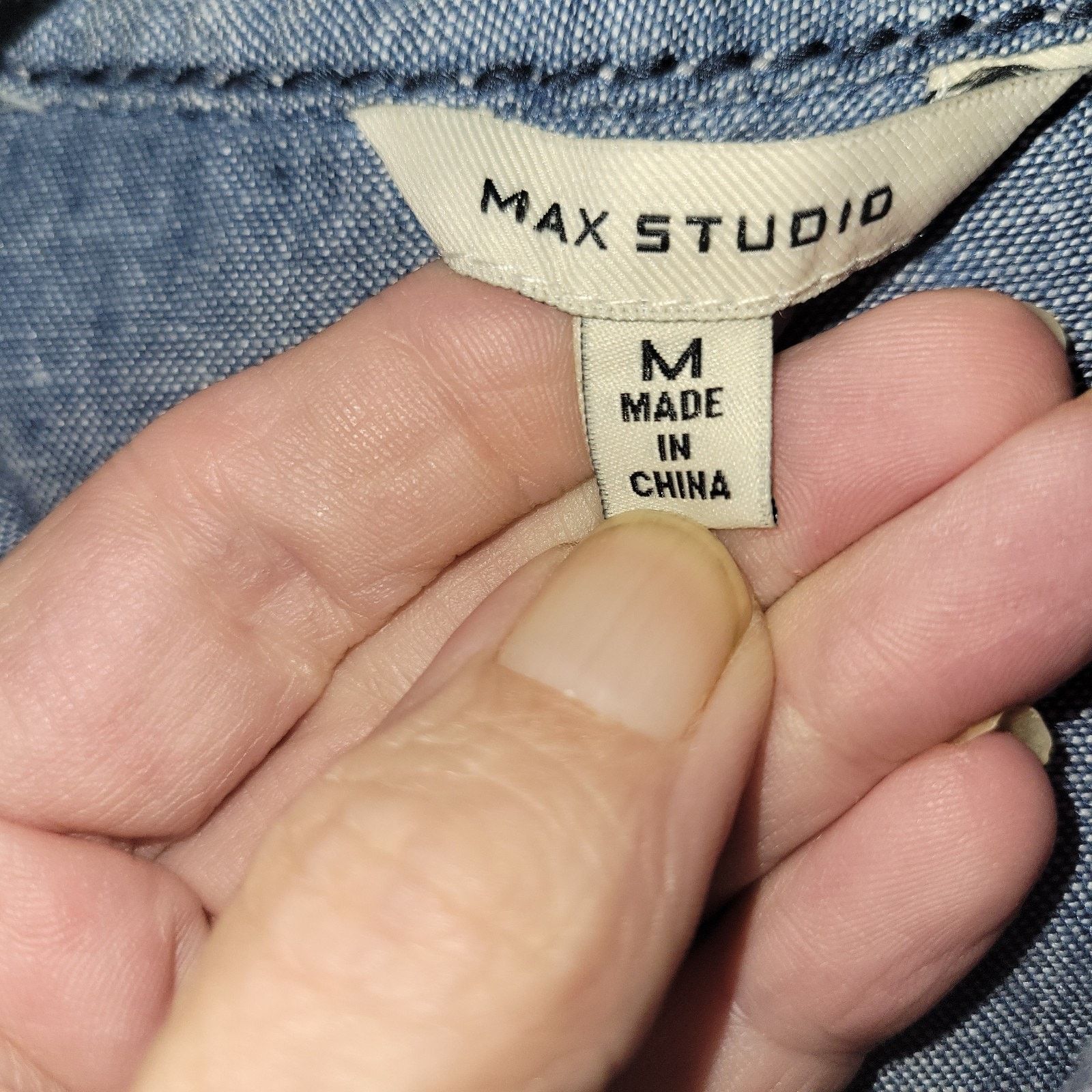& Other Stories Max Studio Medium Blue Chambray Short Sleeve Dress Pockets Size M / US 6-8 / IT 42-44 - 4 Thumbnail
