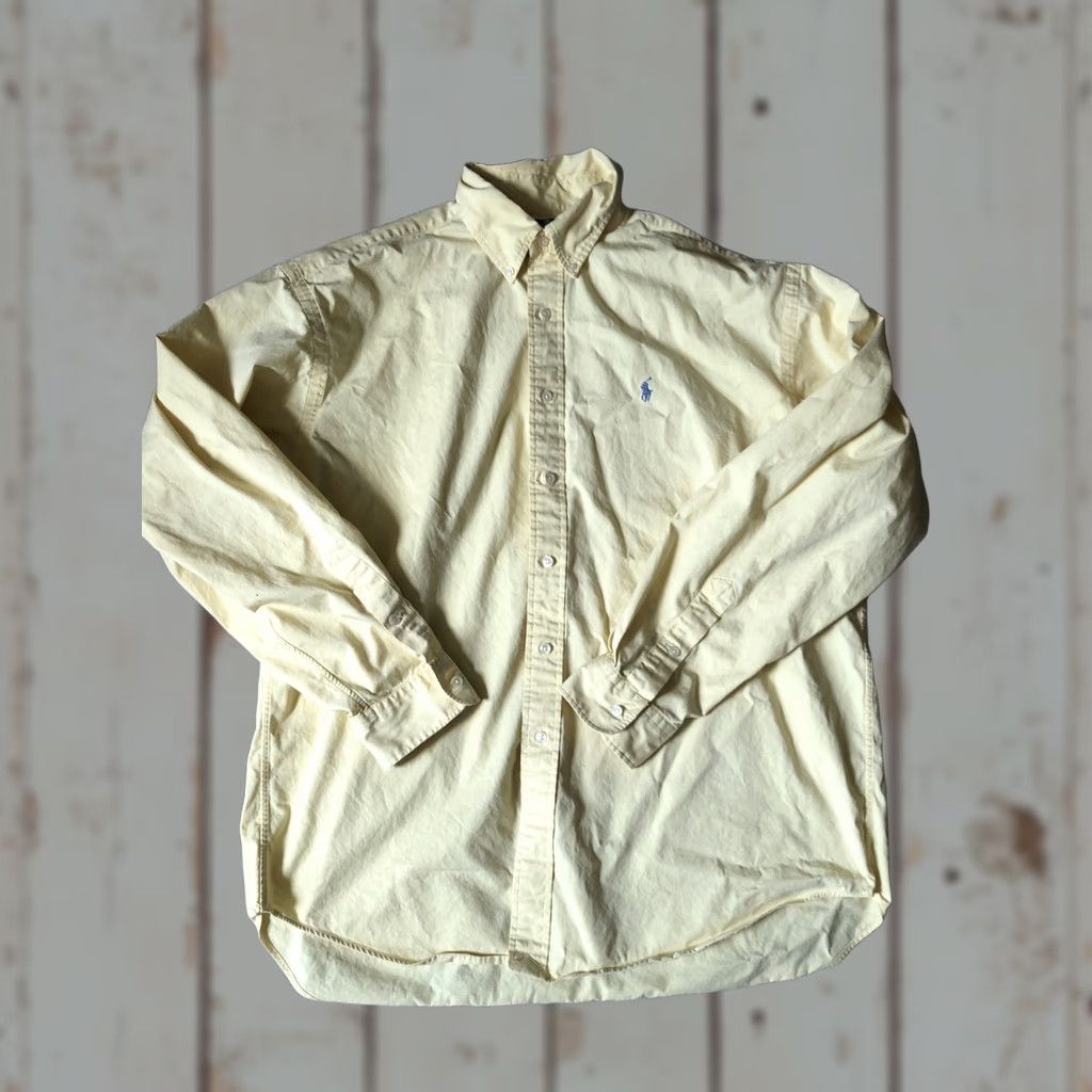 Ralph Lauren Ralph Lauren Blake Dress Shirt Men's Yellow Button-Down Long Sleeve XL Size 46R - 1 Thumbnail
