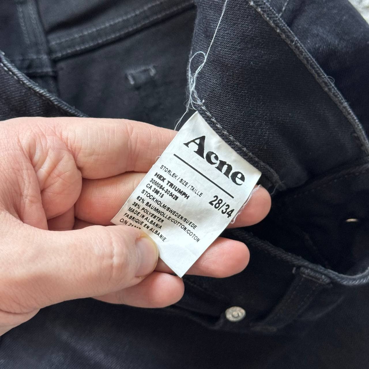 Acne Studios Acne Studios Washed Stretch Hex Triumph Slim Dark Jeans Size 28" / US 6 / IT 42 - 7 Thumbnail