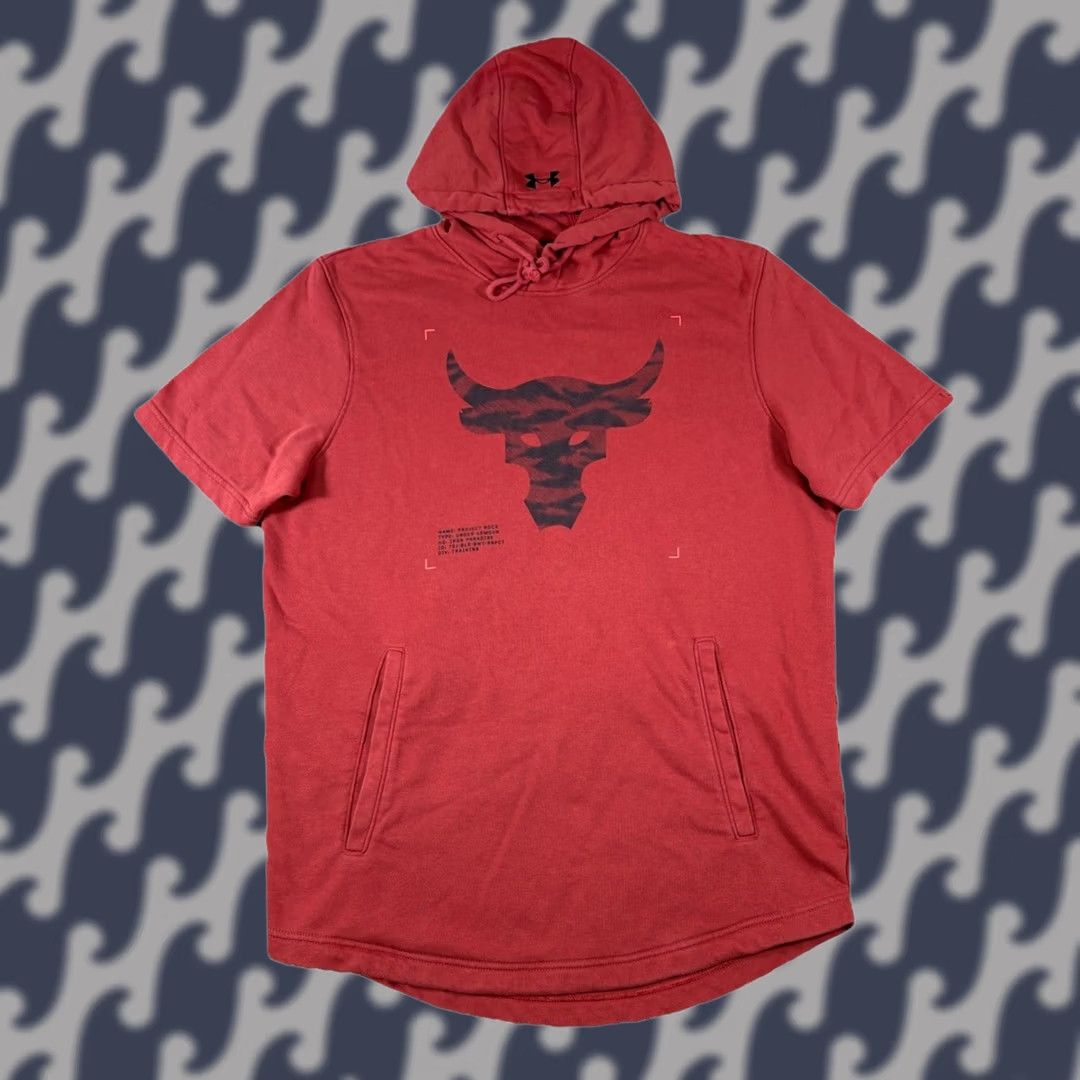 Under Armour Under Armour Project Rock Hoodie Shirt Short Sleeve Gym Training Men’s Medium Red Crew Neck Graphic Print Bull Size US M / EU 48-50 / 2 - 1 Thumbnail