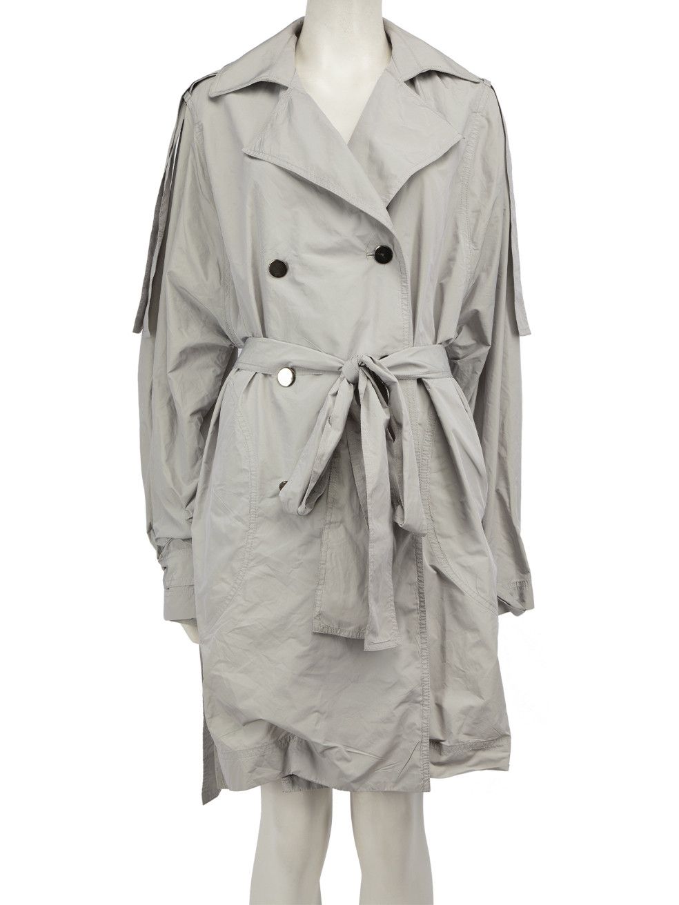 Stella McCartney Grey Belted Trench Coat Size L / US 10 / IT 46 - 1 Thumbnail