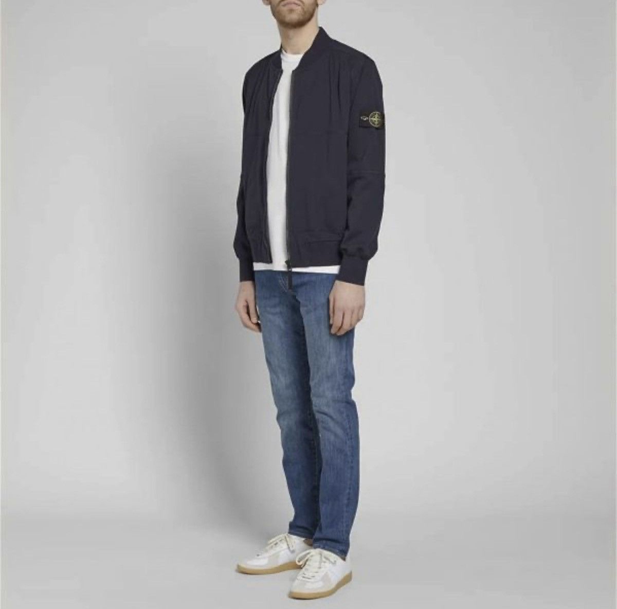 Stone Island 🔥850$ Stone Island Light Soft Shell Grid Bomber Jacket Navy Size US L / EU 52-54 / 3 - 23 Thumbnail