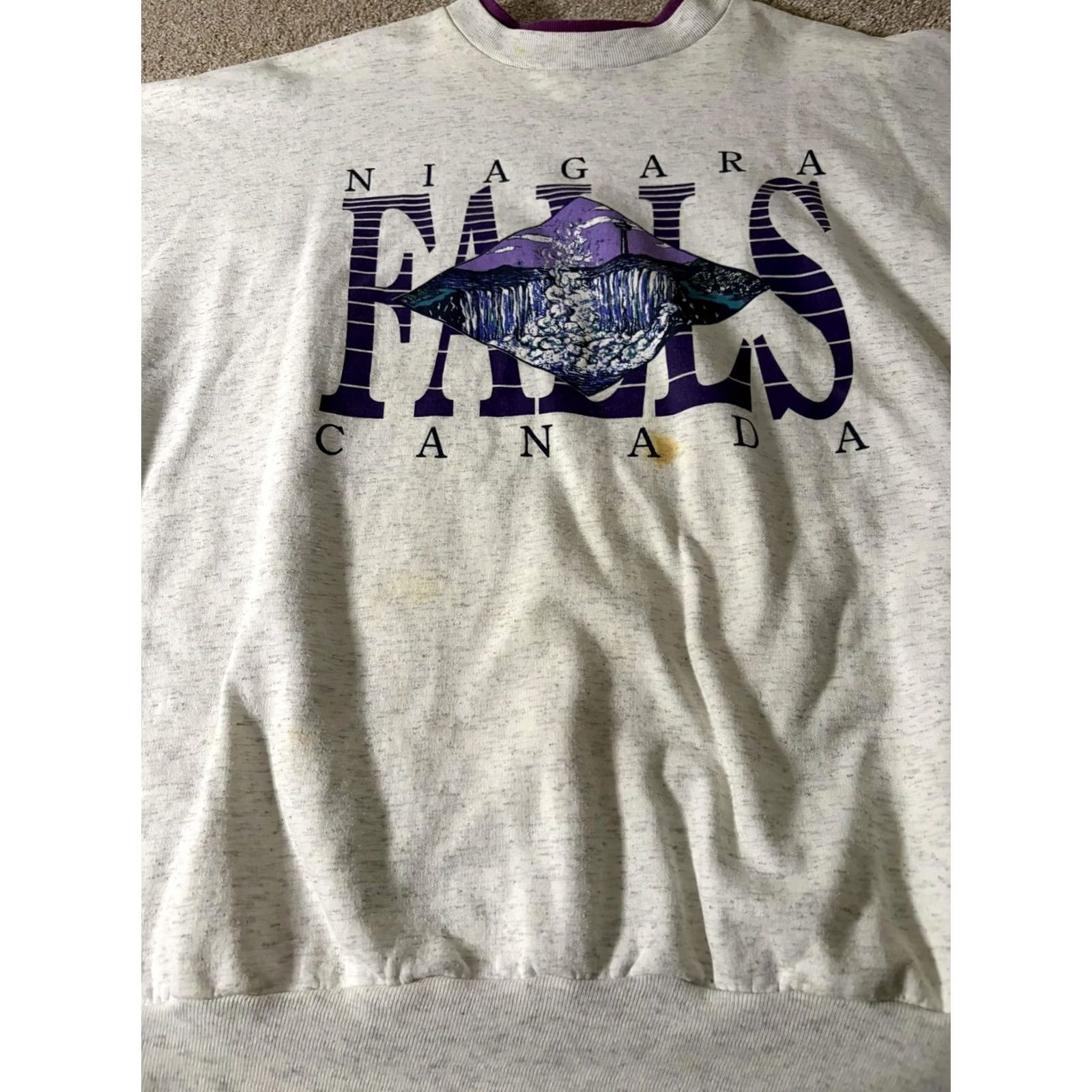 Vintage VINTAGE Niagara Falls Sweatshirt Mens XL Gray Graphic Canada Fleece Crewneck Size US XL / EU 56 / 4 - 3 Thumbnail