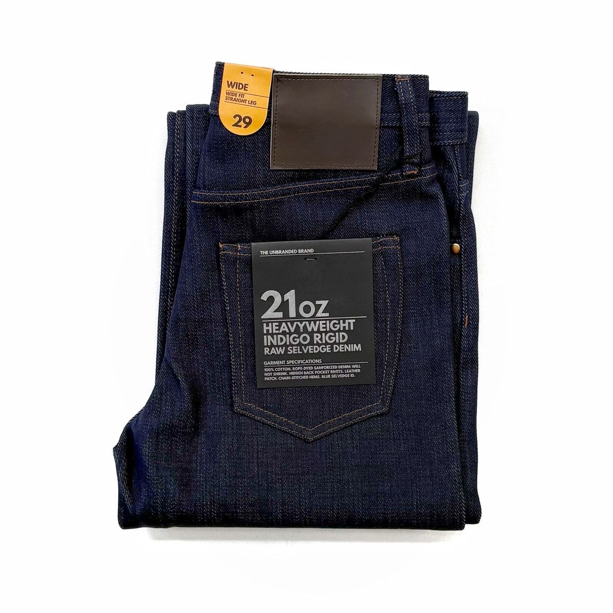 Unbranded Brand UB721 21oz Selvedge Denim Wide Fit Jeans