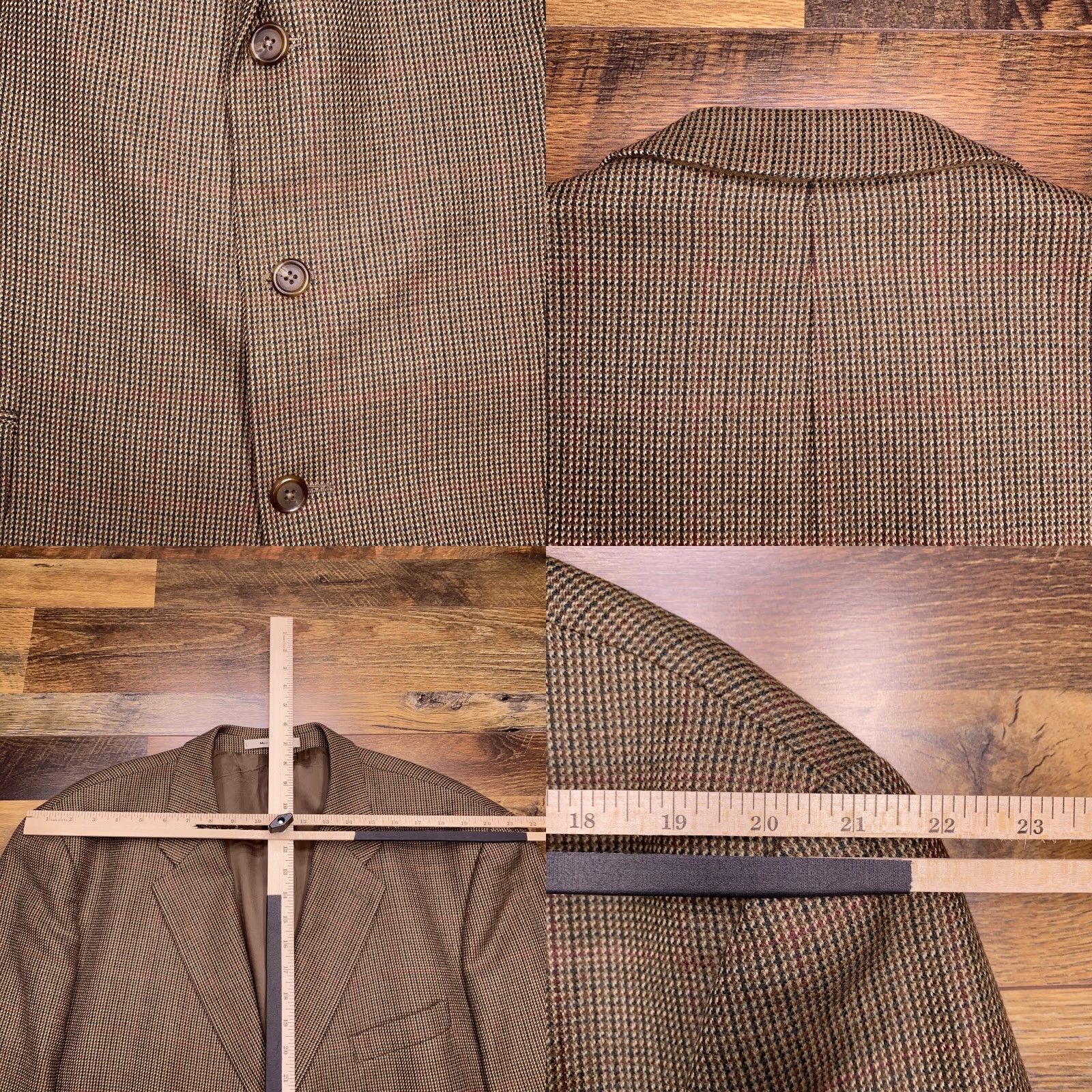 Chaps VINTAGE Chaps Ralph Lauren Sport Coat Blazer Wool Brown Notch Lapel Single-Breasted 50 Big & Tall Extra Long Mens Size 50R - 8 Thumbnail