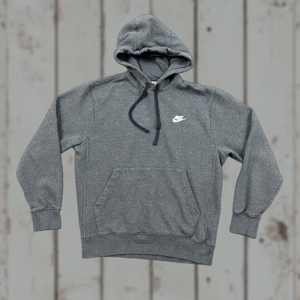 Nike Nike Hoodie Mens S Gray Fleece Pullover Hooded Pockets Sportswear Club Drawstring Pullover Size US S / EU 44-46 / 1 - 1 Thumbnail