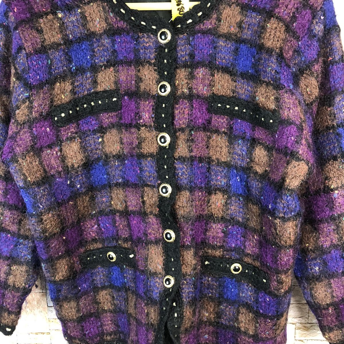 Vintage Japanese Brand Purple Cardigan Knitwear #A680 Size M / US 6-8 / IT 42-44 - 9 Thumbnail