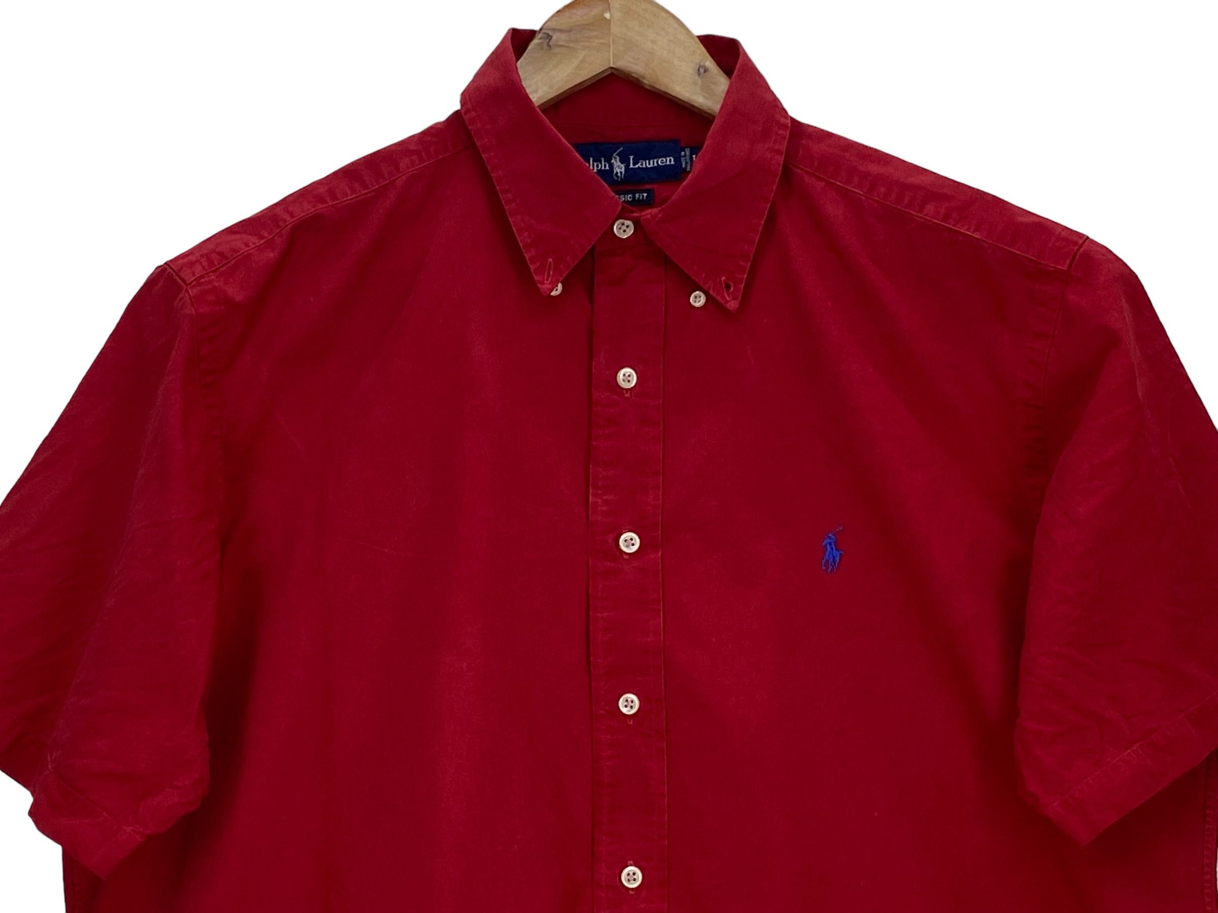Polo Ralph Lauren × Vintage Vintage Polo Ralph Lauren Red Short Sleeve Shirt Size US L / EU 52-54 / 3 - 3 Thumbnail