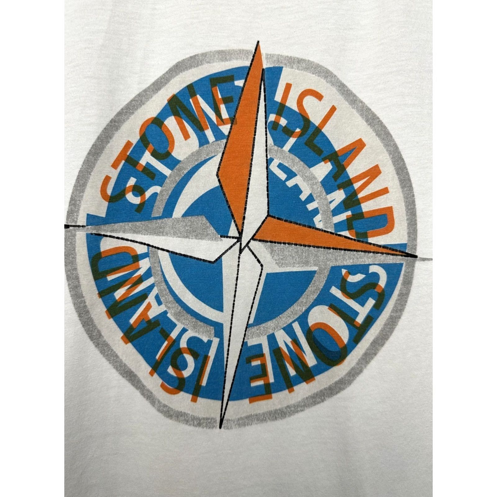 Stone Island Stone Island Mens Big Logo T-Shirt Size L White Cotton Short Sleeve Crew Neck Graphic Print Logo Mens L White Stone Island Size US L / EU 52-54 / 3 - 3 Thumbnail