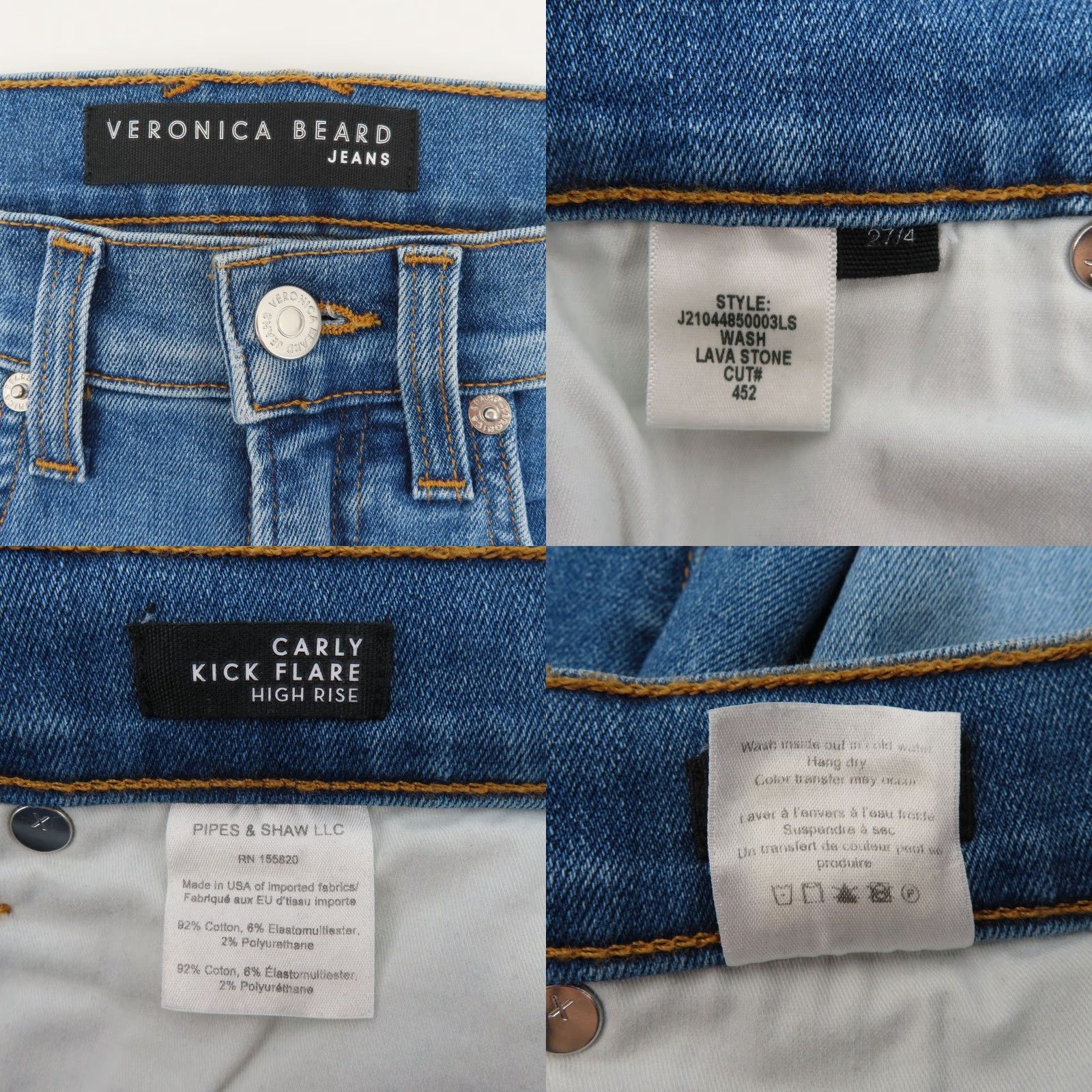 Veronica Beard VERONICA BEARD Jeans Women 27 Carly Kick Flare High Rise Denim 5-Pocket Blue Bohemian Cropped Modern Regular Mens? Size 27" / US 4 / IT 40 - 8 Thumbnail