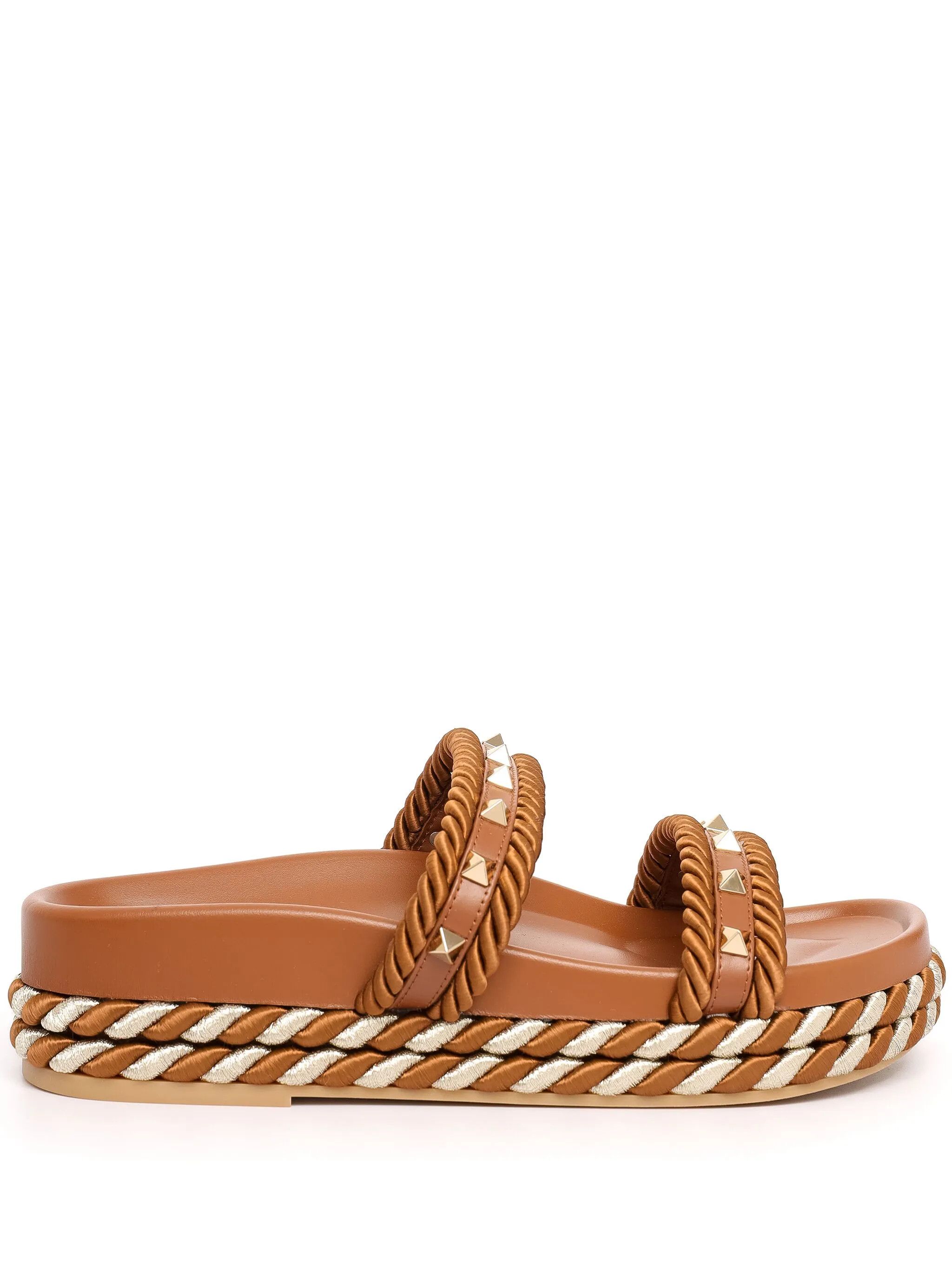 os11x0126 Rockstud Slides in Brown