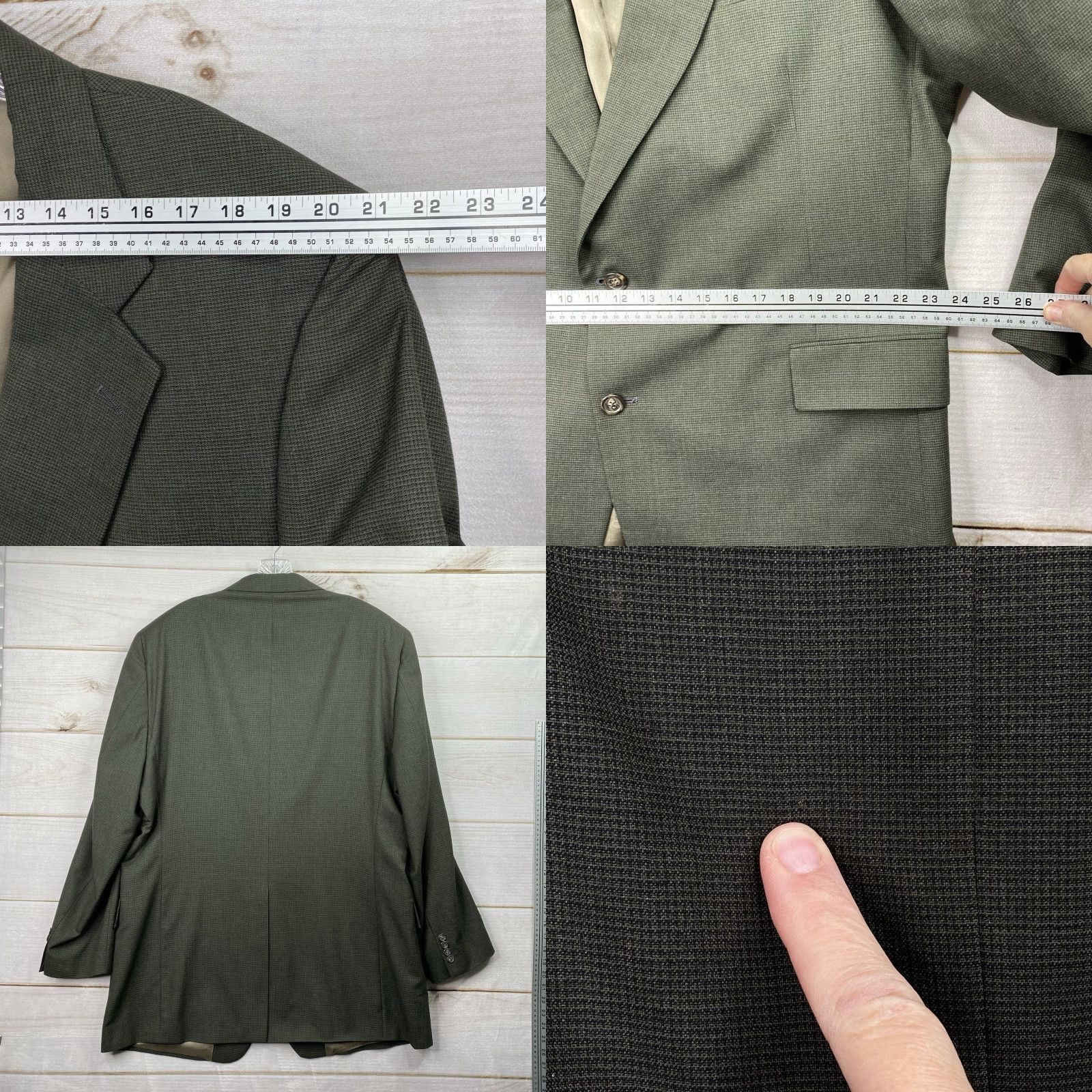 Jos. A. Bank Jos. A. Bank Sport Coat Mens 50XL Wool Green Tw eet Plaid Notch Lapel Two-Button Single-Breasted Long Coat Jacket Business Blazer Mens Size 50R - 8 Thumbnail
