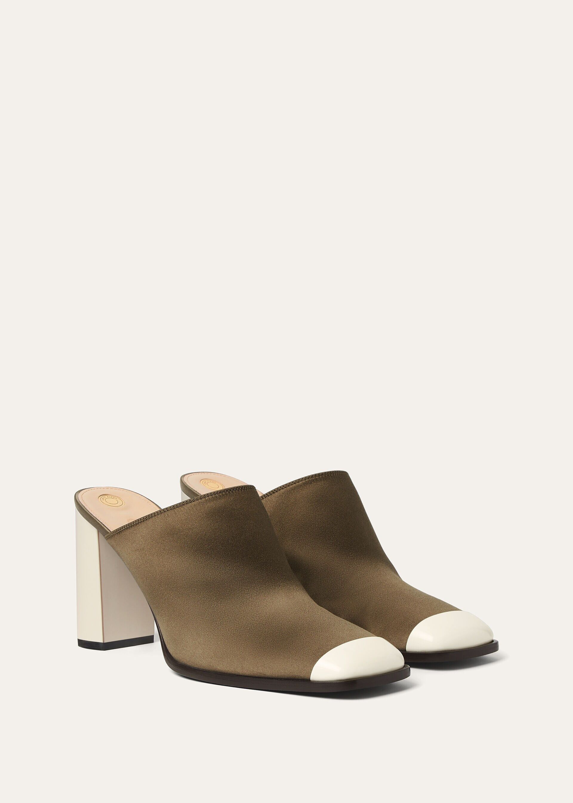 Loro Piana os11x0326 FAR1163 Alba Heeled Mules in Olive Shadow Size US 9 / IT 39 - 3 Thumbnail