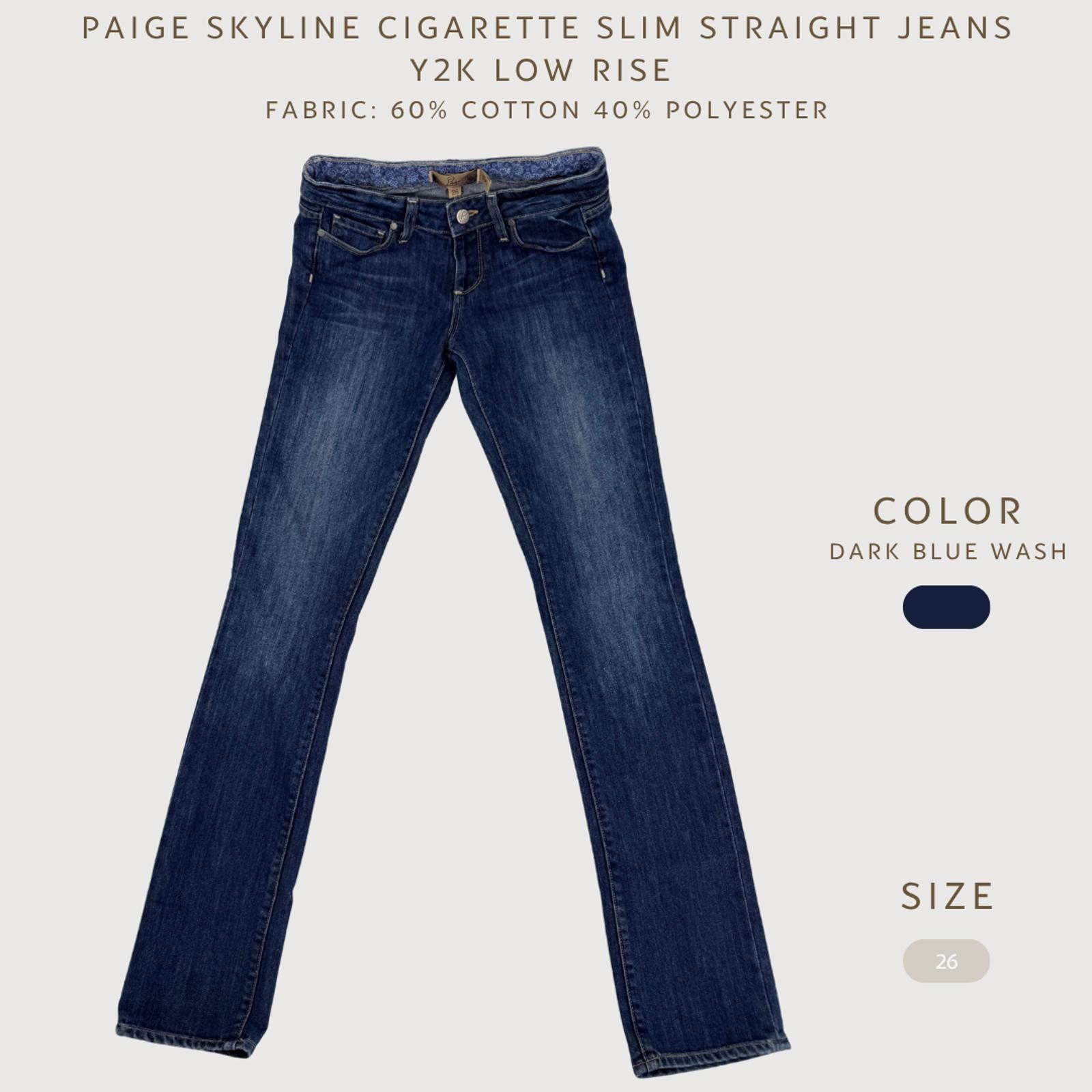Paige Paige Skyline Low Rise Slim Straight Jeans 26 Y2K Size 26" / US 2 / IT 38 - 2 Thumbnail
