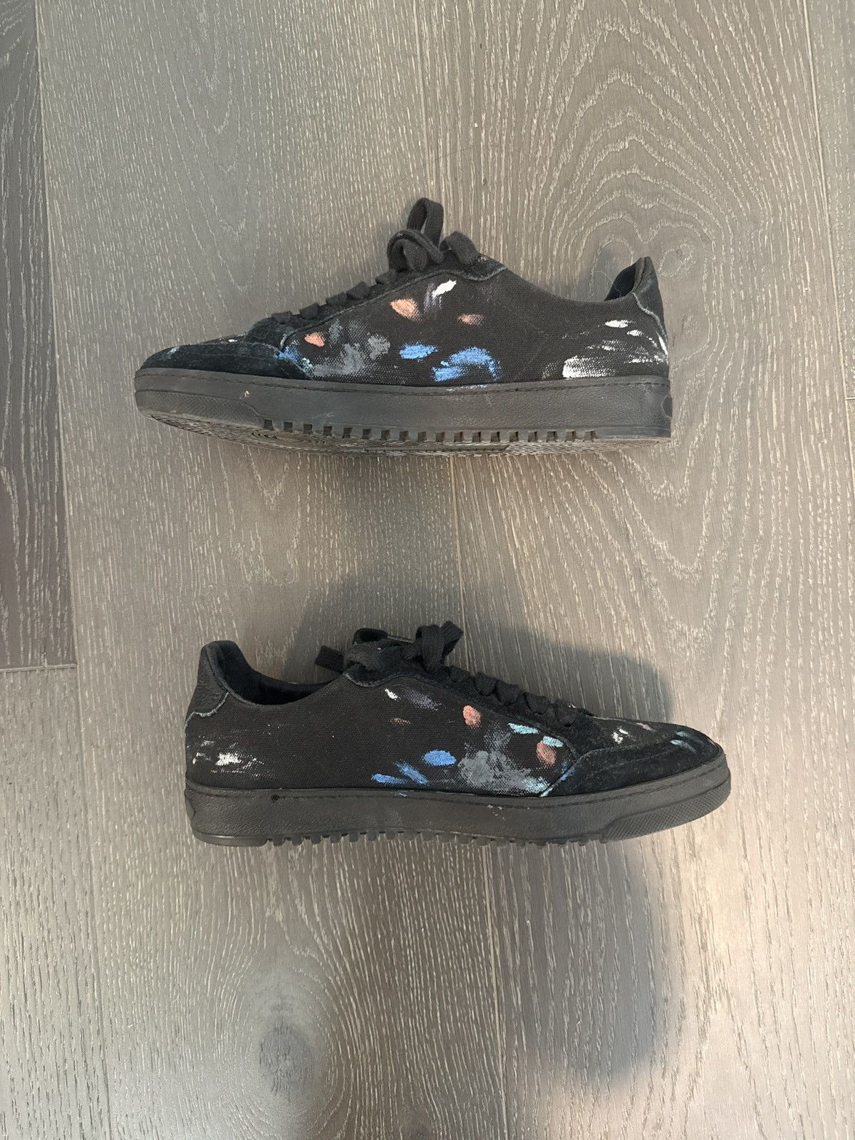 Off-White OFF-WHITE PAINT EFFECT SPLATTER CANVAS SNEAKERS Size US 6 / EU 39 - 2 Thumbnail