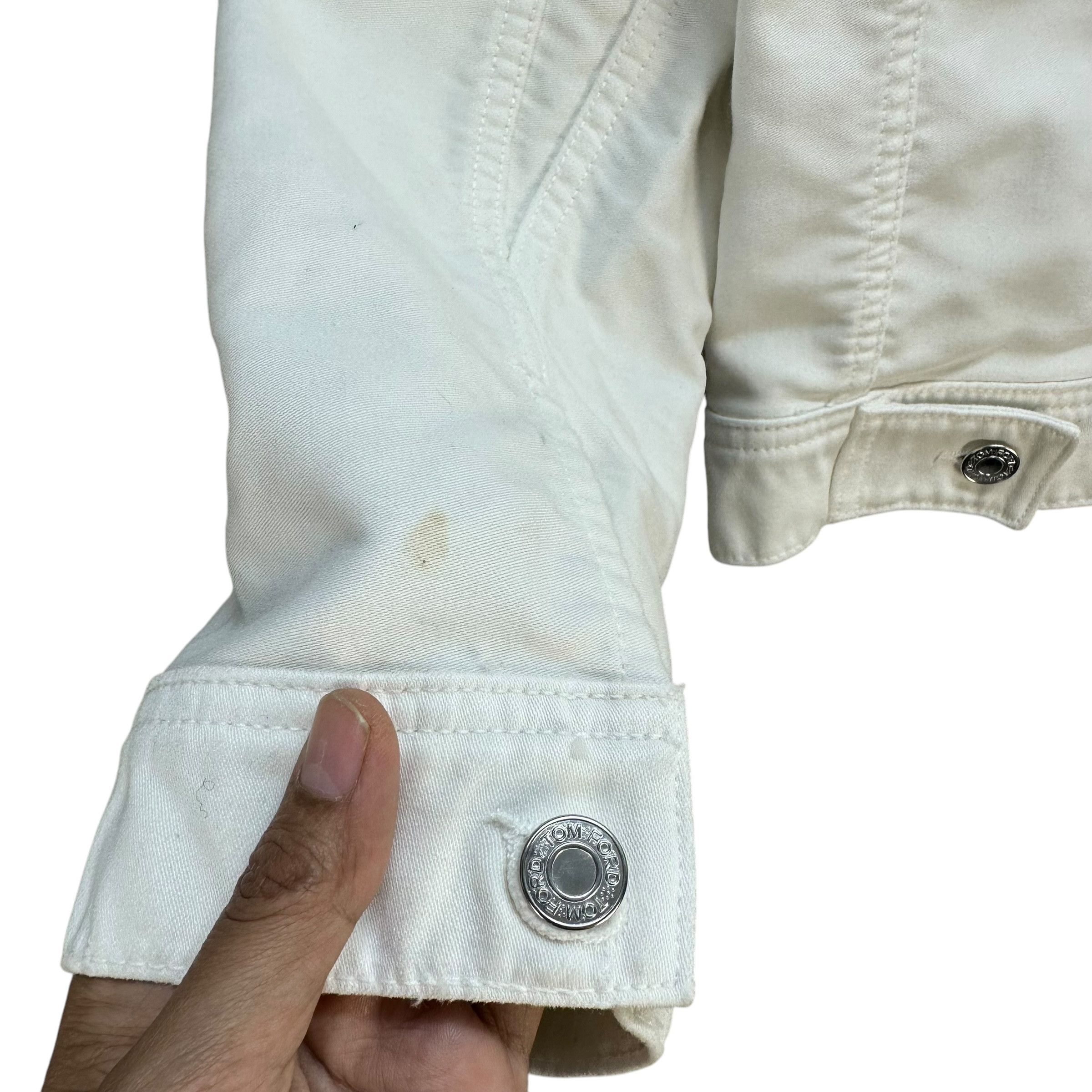 Tom Ford TOM FORD Made in Usa Slim Fit White Denim Jacket #A80-1938 Size US L / EU 52-54 / 3 - 20 Thumbnail