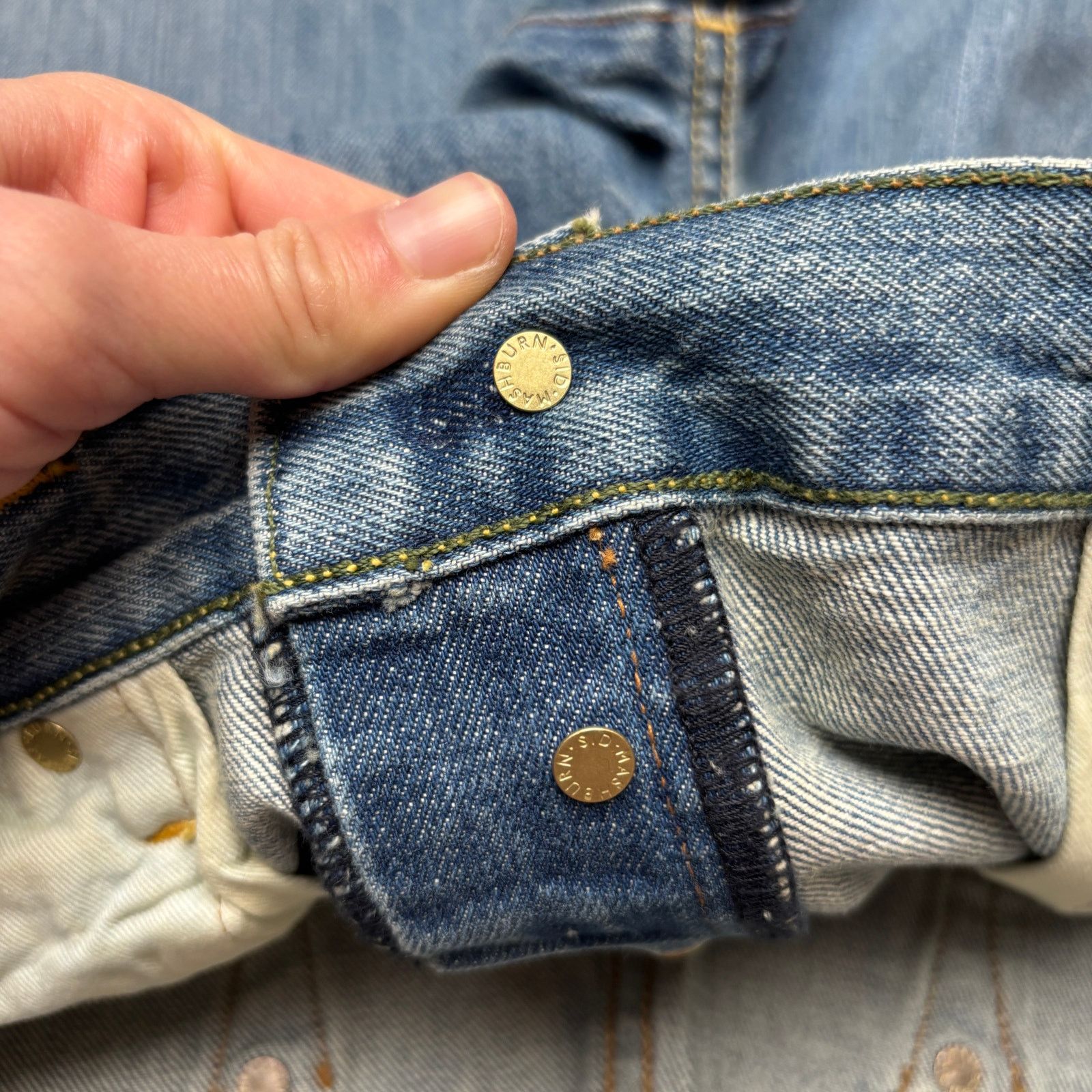Sid Mashburn $185 Sid Mashburn Light Wash Denim 36x34 Slim Straight Jeans Size US 36 / EU 52 - 6 Thumbnail