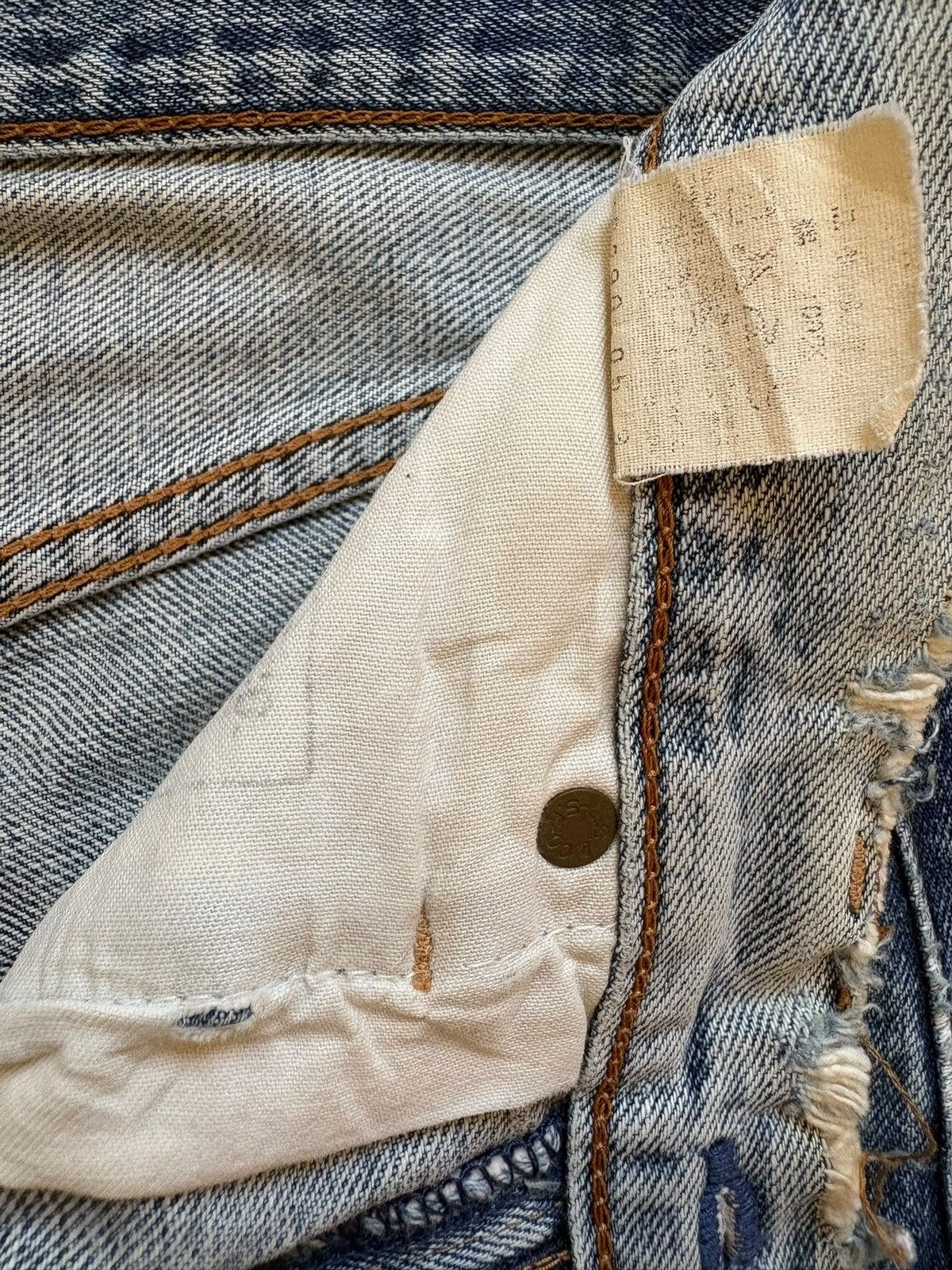 Levi's Vintage 80s Levis 502 Big E Selvedge Mud Wash Loose Jeans Size US 29 - 12 Thumbnail