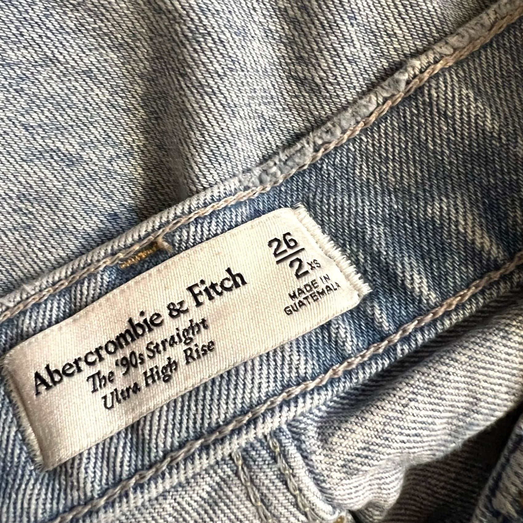 Abercrombie & Fitch Abercrombie & Fitch Jeans Womens 26 Regular Blue 90s Straight High Rise Criss Cross Jeans Womens 26 Blue 90s Straight High Rise Criss Cross Size 26" / US 2 / IT 38 - 6 Thumbnail