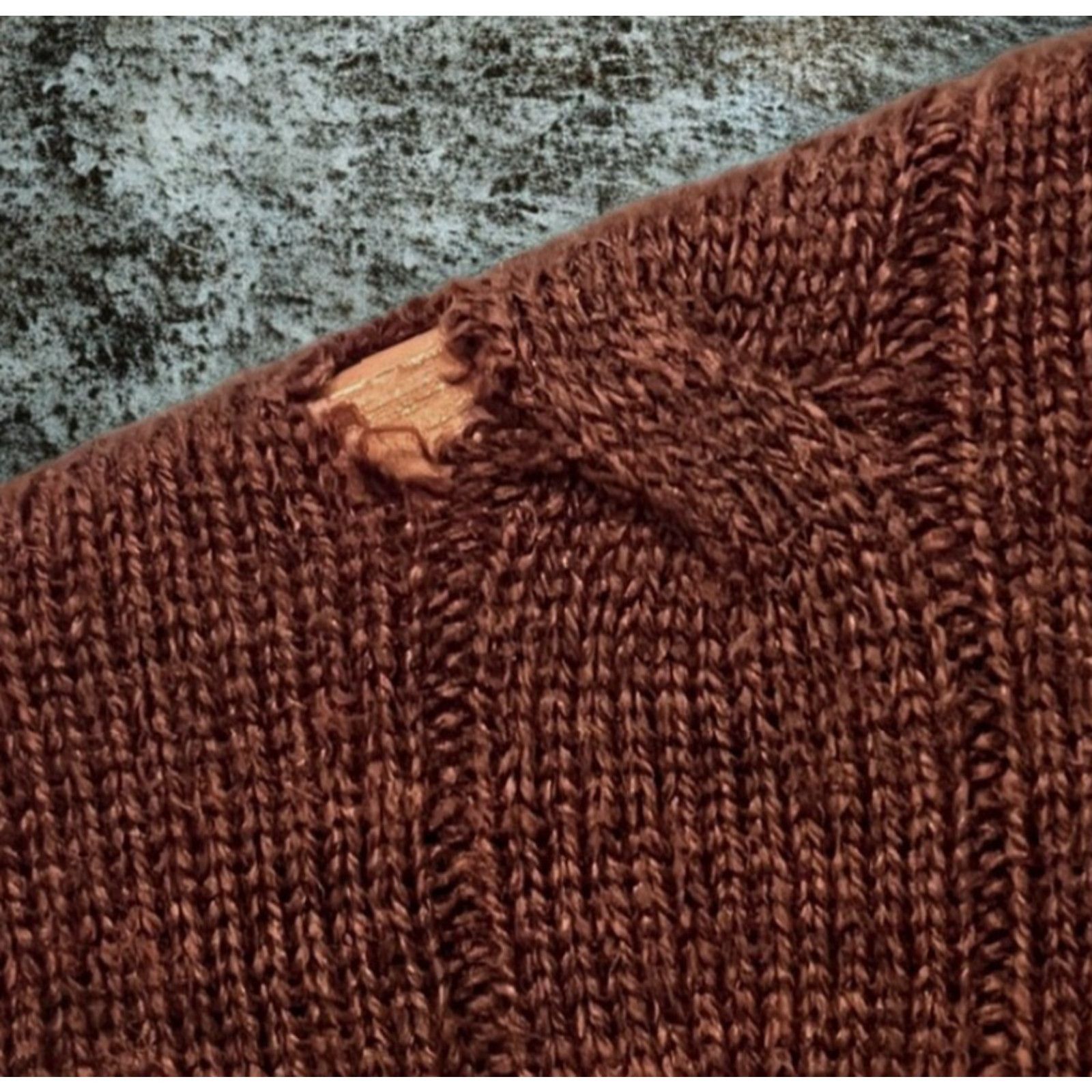 Peter Millar Peter Millar Sweatery Brown Red Cable Knit M Luxe Blend Wool Cashmere Flaw Knit Pullover Crew Neck Long Sleeve Men’s Regular Size M Size US M / EU 48-50 / 2 - 5 Thumbnail