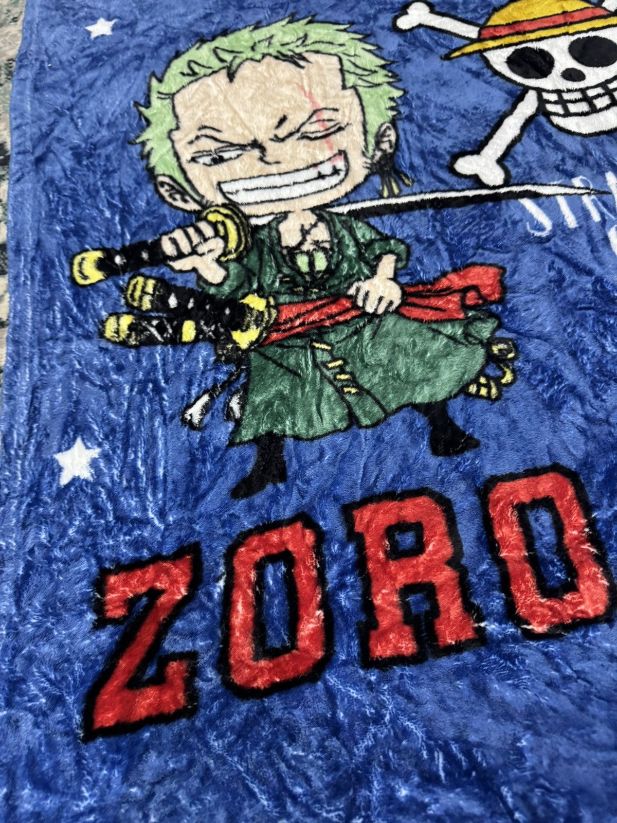 Anime × Cartoon Network × Japanese Brand VINTAGE ONE PEACE LUFFY ZORO SANJI BLANKET 3G0015 Size ONE SIZE - 4 Thumbnail