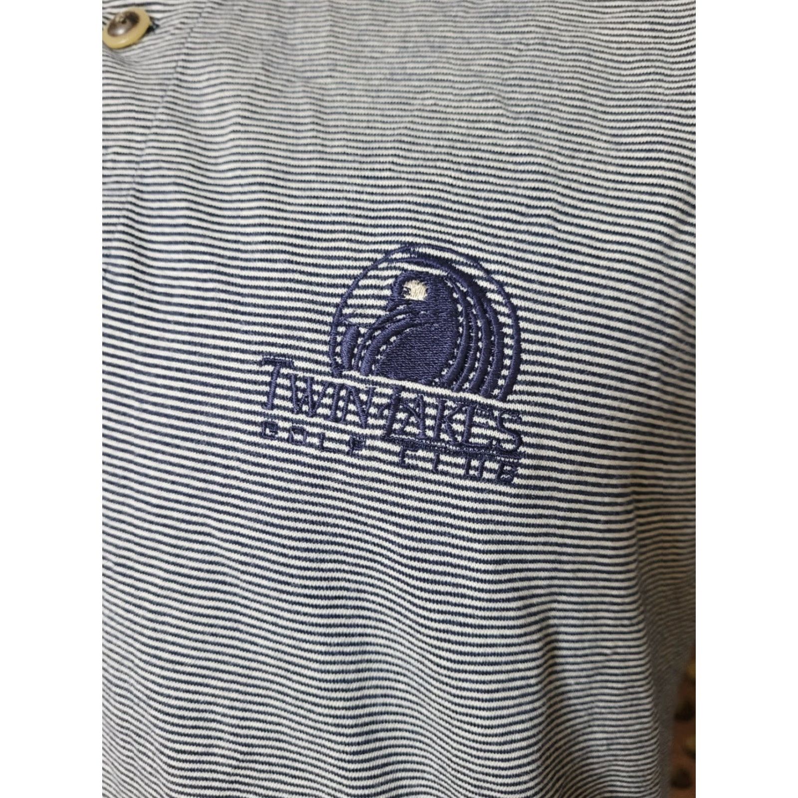 Cutter & Buck Cutter & Buck Polo Shirt Striped Golf Twin Lakes Golf Club Design White 100% Cotton L Mens Size US L / EU 52-54 / 3 - 2 Thumbnail