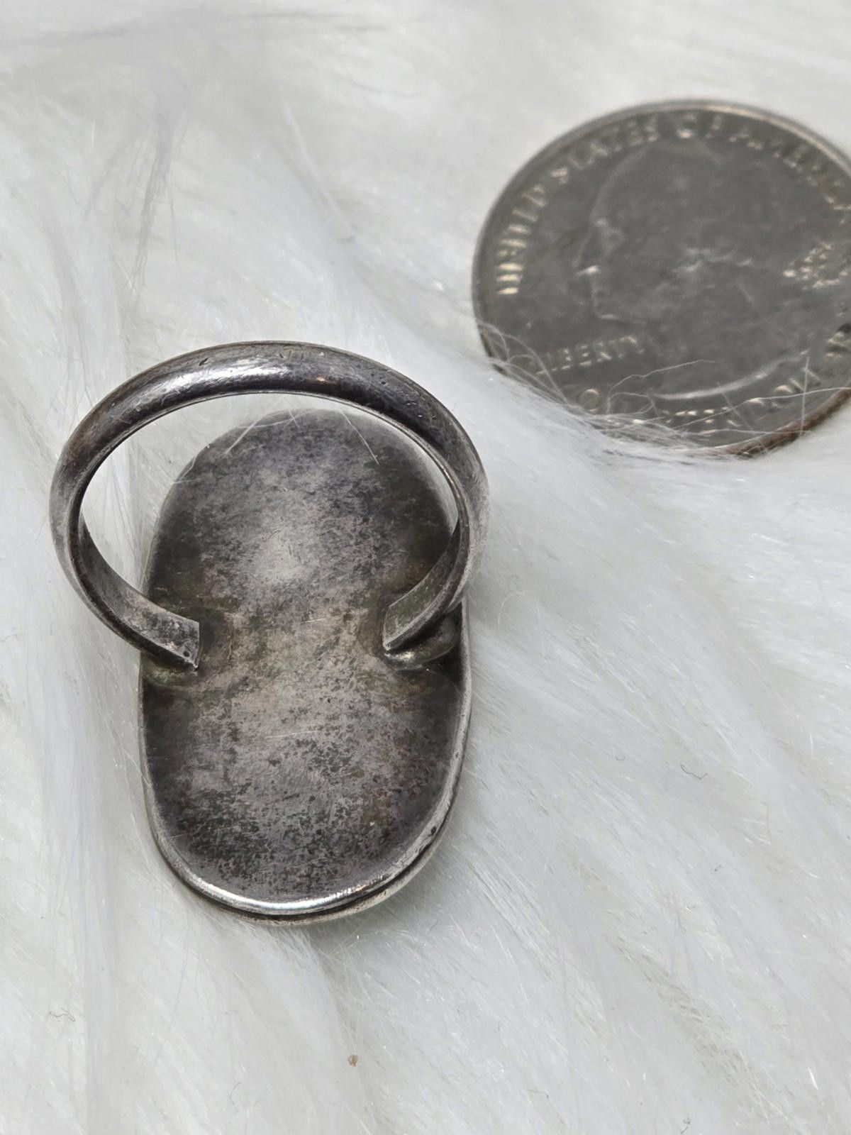 Other Vintage Native American 925 Silver Turquoise Ring Old Pawn Size ONE SIZE - 5 Thumbnail