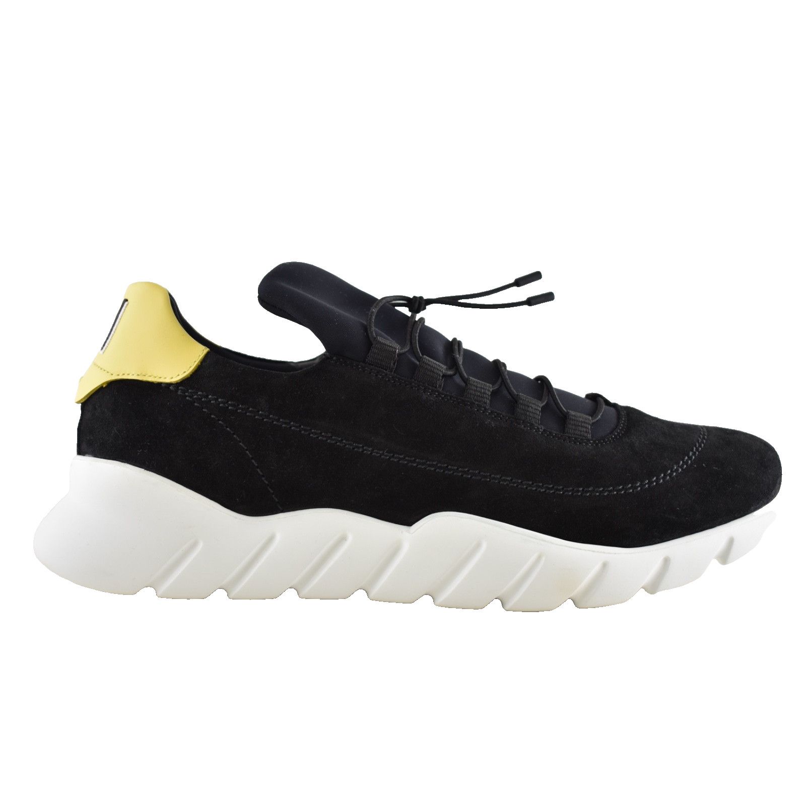 Fendi Fendi Mens Black Yellow Logo Suede Runner Sneaker US 10.5 Size US 10.5 / EU 43-44 - 1 Thumbnail