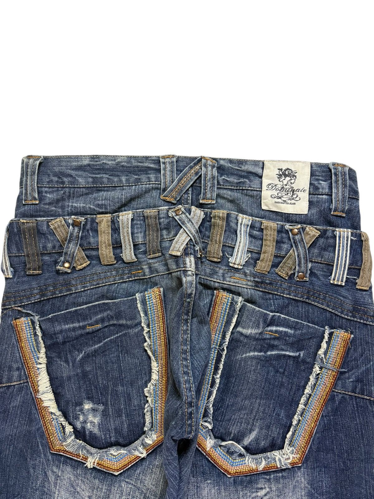 Japanese Brand Vintage Japanese Brand Double Waist Distressed Loose Jeans Size US 31 - 8 Thumbnail