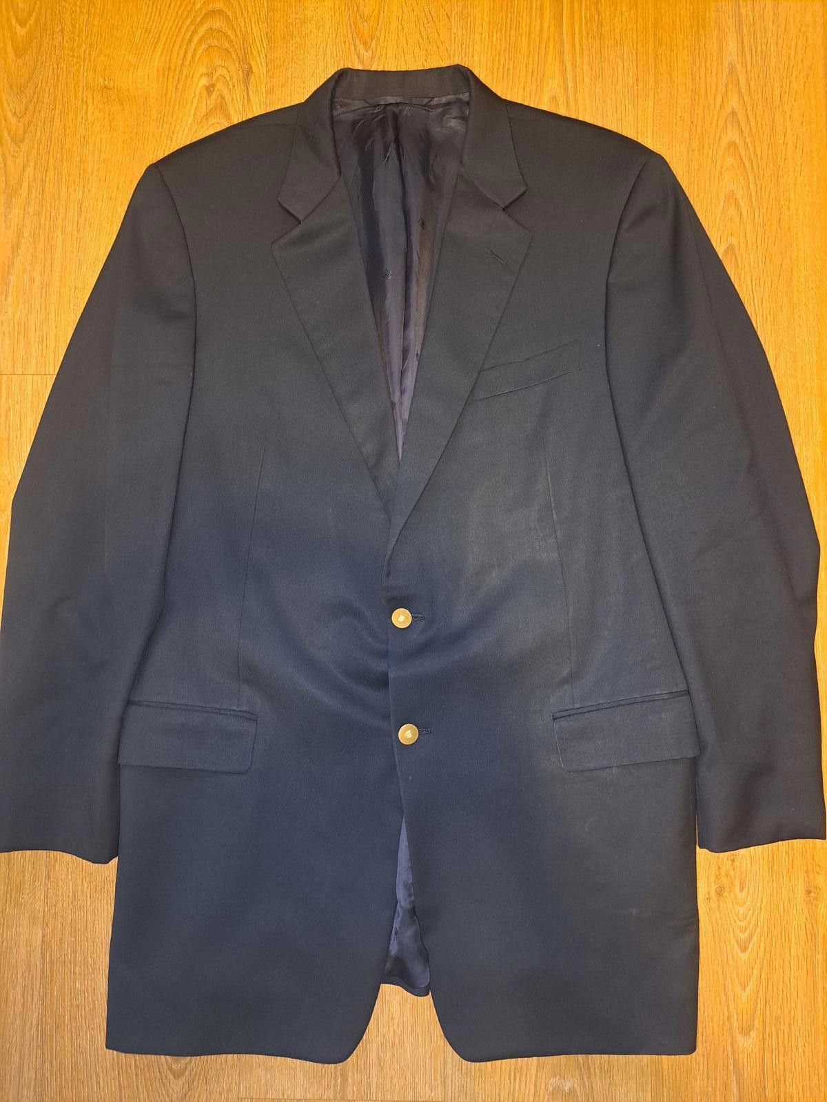 Hickey Freeman Hickey Freeman Blazer Mens 46L Black Gold Buttons Cashmere Size 46L - 1 Thumbnail
