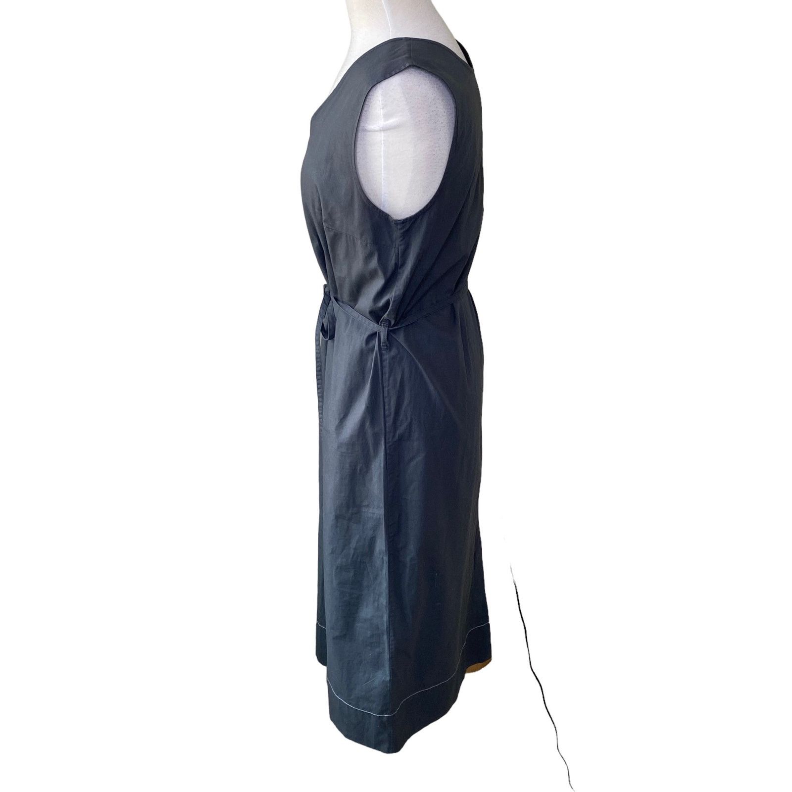 Kowtow KOWTOW Belted Scoop Neck Sleeveless Maxi Dress Gray Medium Size M / US 6-8 / IT 42-44 - 15 Thumbnail