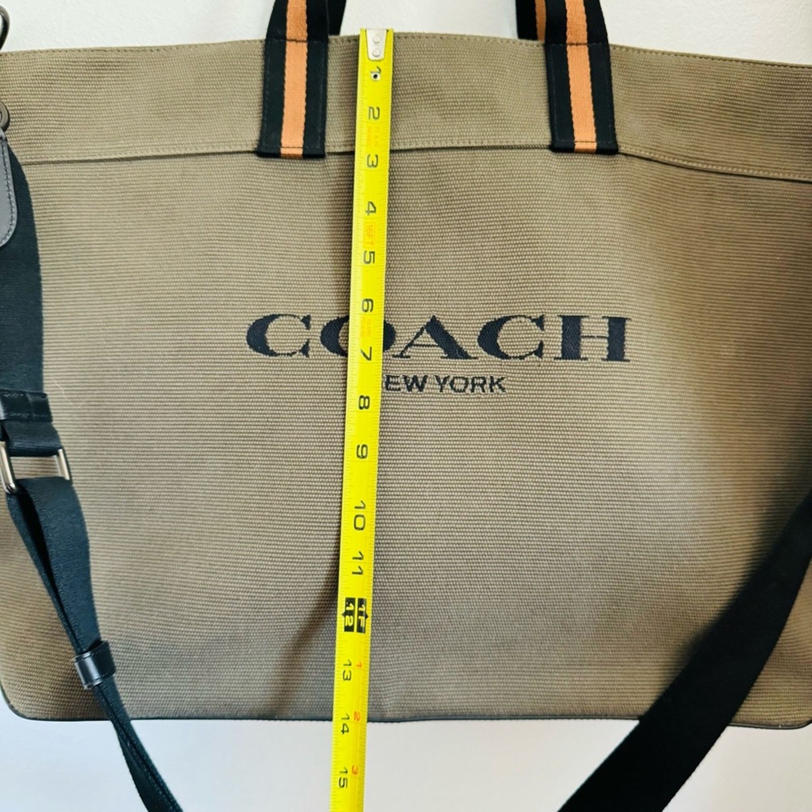 Coach COACH Olive Green Black Canvas Leather Zip Travel Tote Bag Size ONE SIZE - 16 Thumbnail