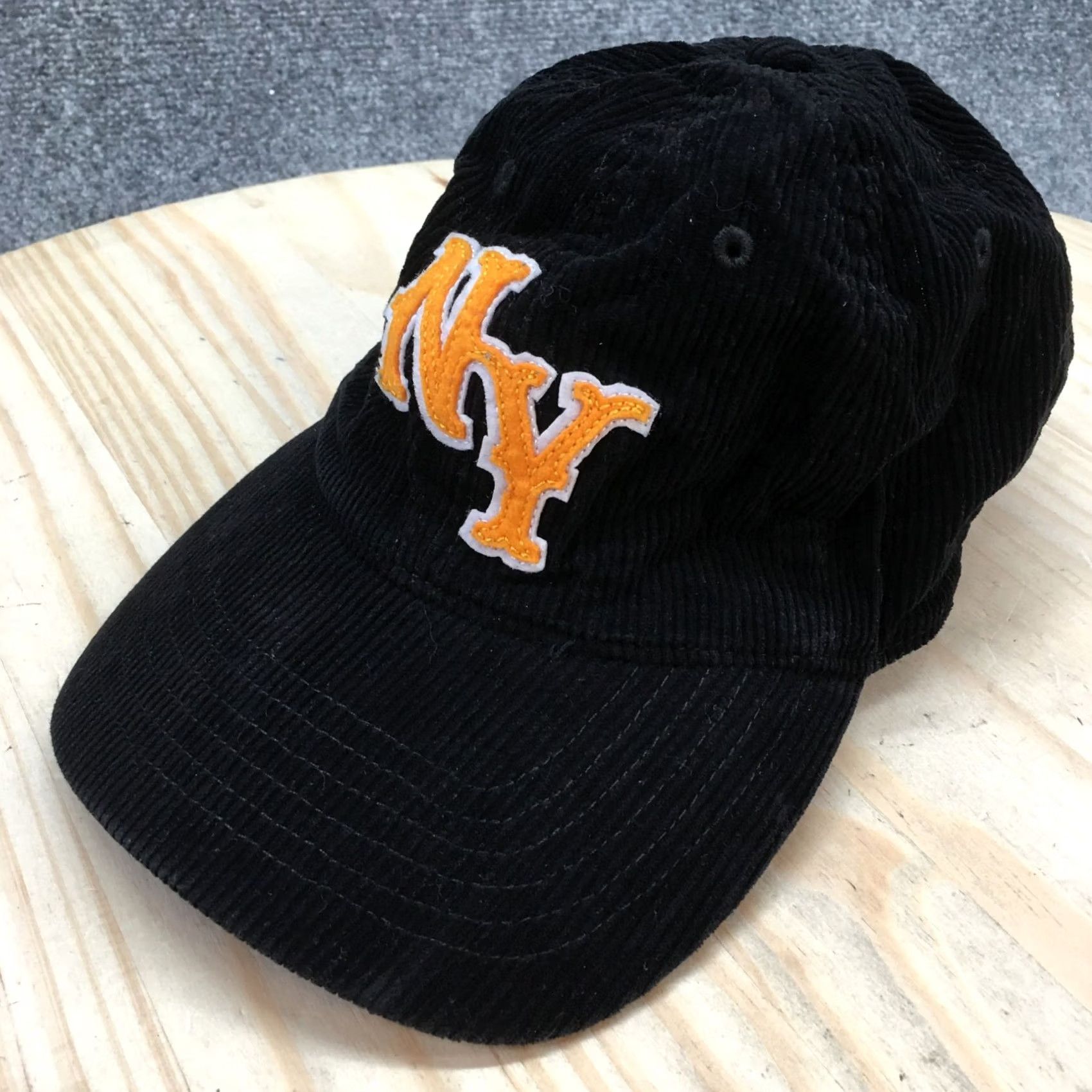 Mad Engine Mad Engine NY Baseball Cap Mens Black One Size Adjustable Corduroy Patch Logo Curved Brim Size ONE SIZE - 2 Thumbnail