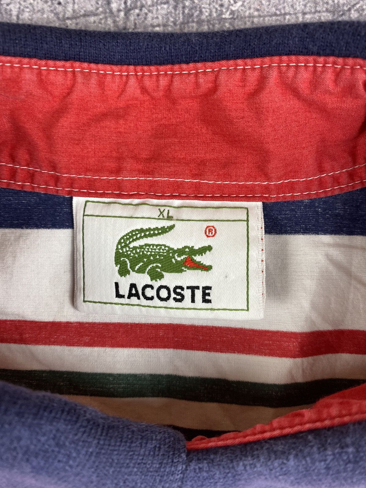 Lacoste Vintage Lacoste Striped Polo T Shirt Size XL Size US XL / EU 56 / 4 - 8 Thumbnail