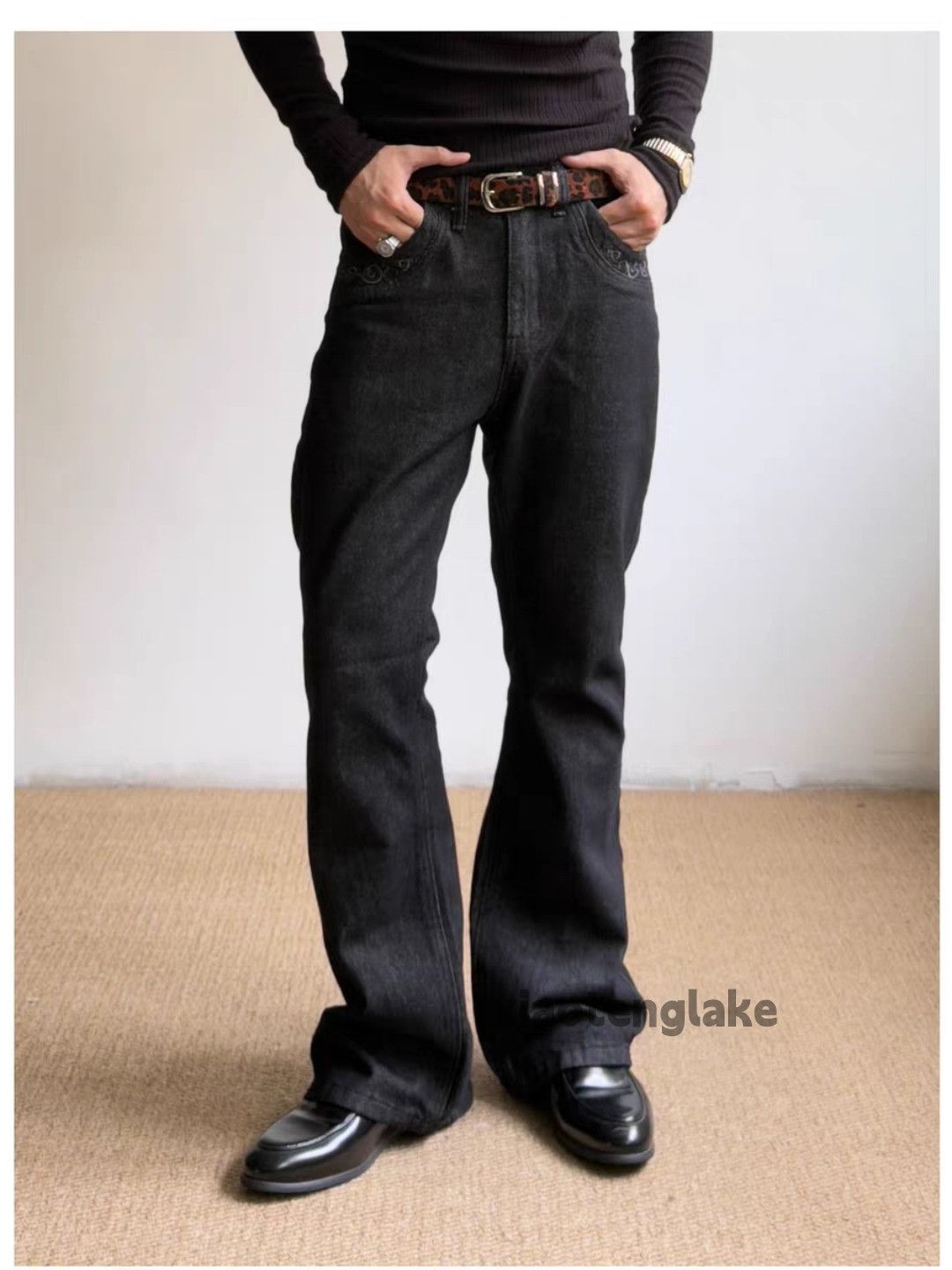 Jean Custom unisex pattern hippie bootcut flared y2k jeans Size US 28 / EU 44 - 6 Thumbnail