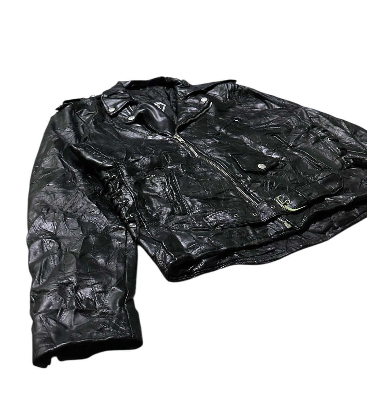 Japanese Brand Diamond plate double collar leather jacket Size US L / EU 52-54 / 3 - 6 Thumbnail