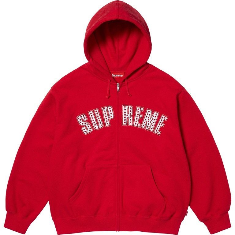 B.B. Simon × Supreme Supreme BB Simon Studded Zipup Hoodie Red Size US XL / EU 56 / 4 - 1 Thumbnail