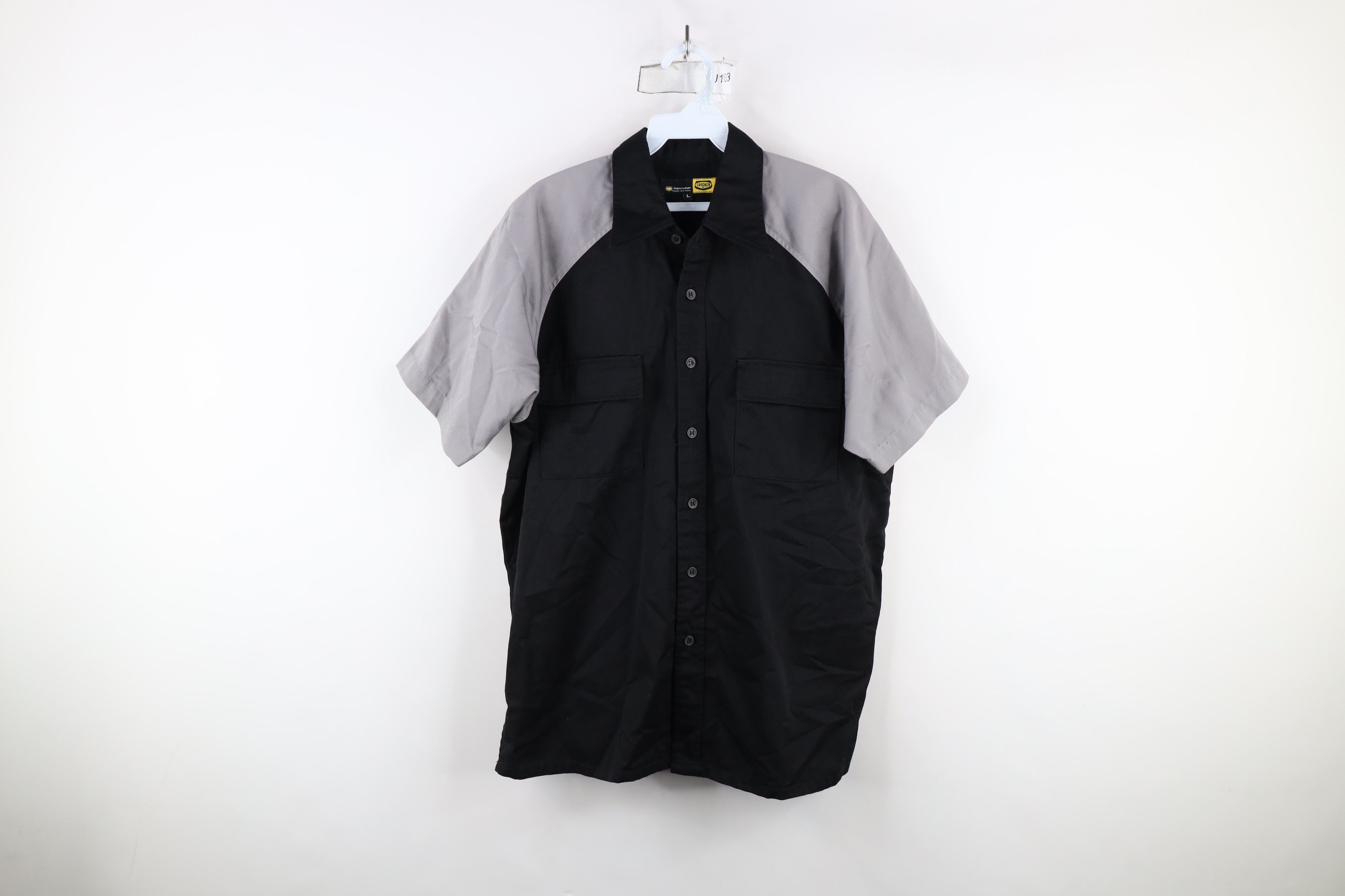 Vintage Vintage 90s Y2K Streetwear Block Board Mechanic Button Shirt Size US L / EU 52-54 / 3 - 1 Thumbnail