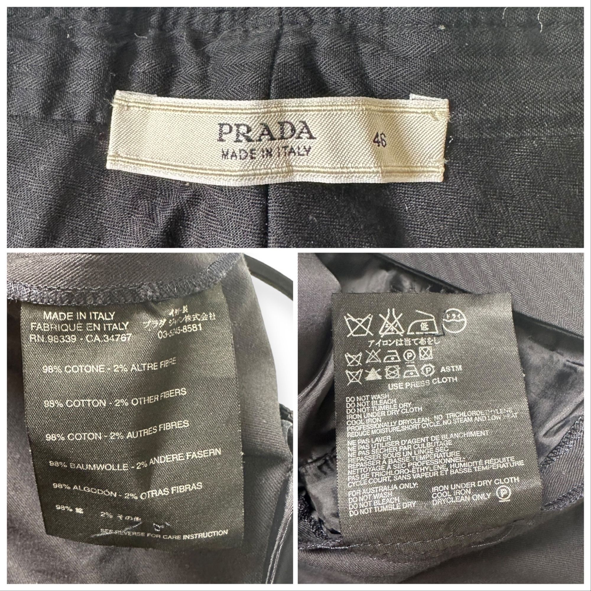 Prada Prada Blue Cropped Cotton Pants, Size Italian 46 Size 32" / US 10 / IT 46 - 3 Thumbnail