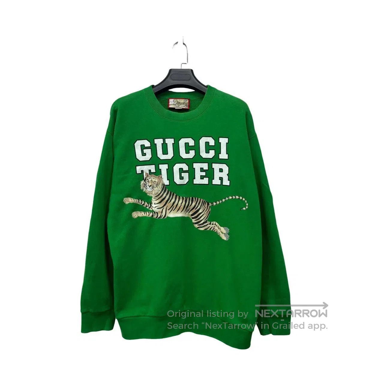 Japanese Brand Gucci Green Tiger Long-sleeve Sweatshirt. Size US XL / EU 56 / 4 - 1 Thumbnail