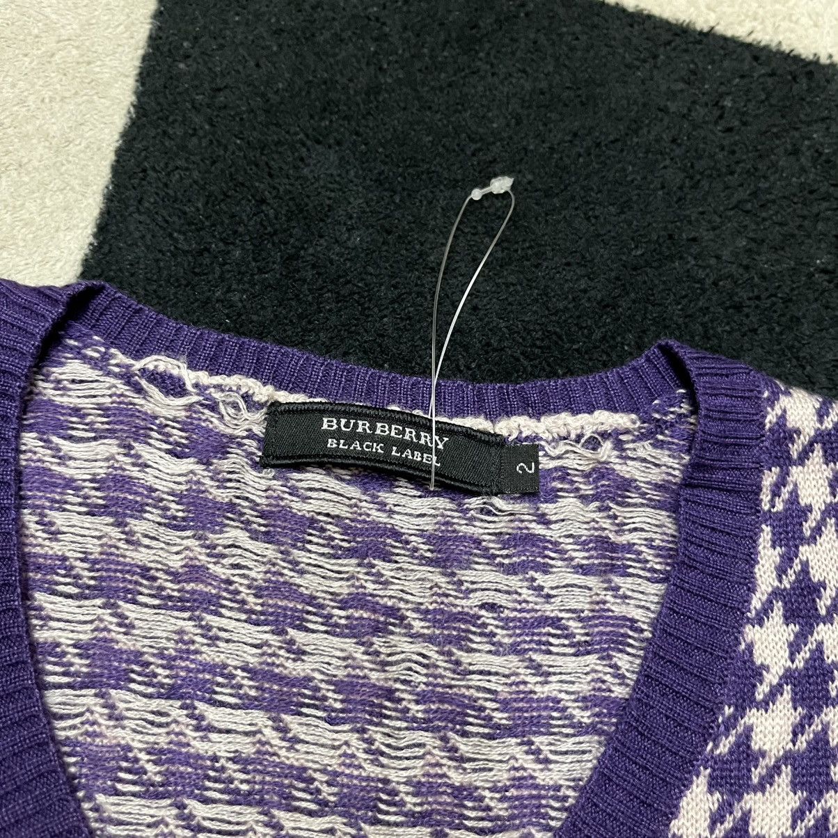 Burberry 🔥 Burberry Black Label Houndstooth V neck Knit Sweater Size US M / EU 48-50 / 2 - 6 Thumbnail