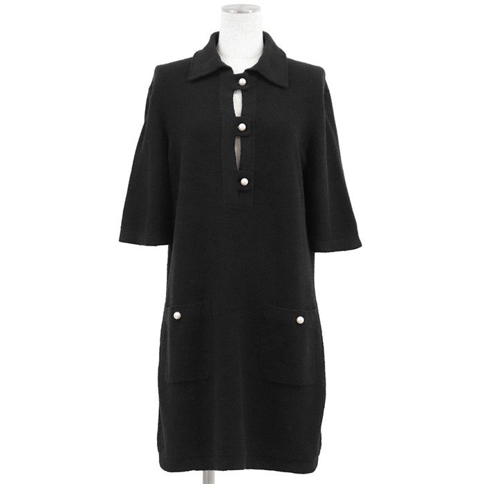 Chanel Chanel Chanel Knit Pearl Dress Textile Dresses P74602 DUTY FREE for USA Size ONE SIZE - 1 Thumbnail