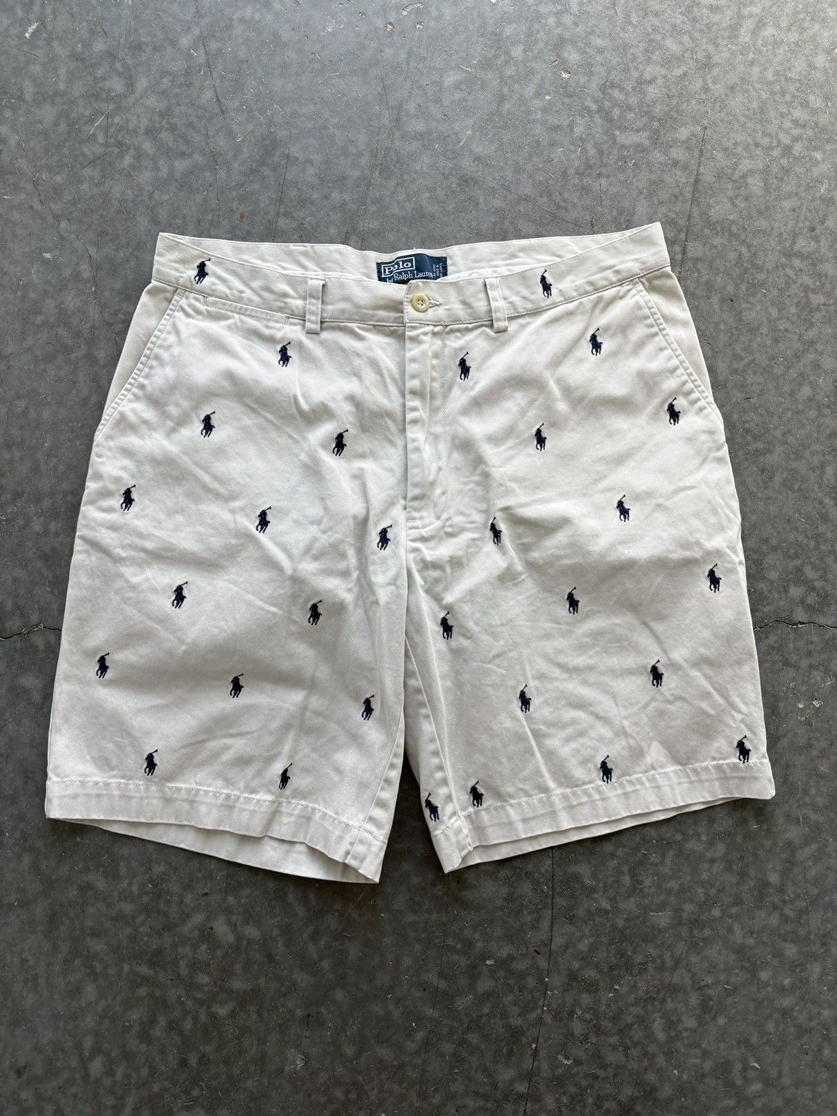 Polo Ralph Lauren Vintage Y2K Polo Ralph Lauren Prospect Shorts Pony AOP Size US 36 / EU 52 - 1 Thumbnail