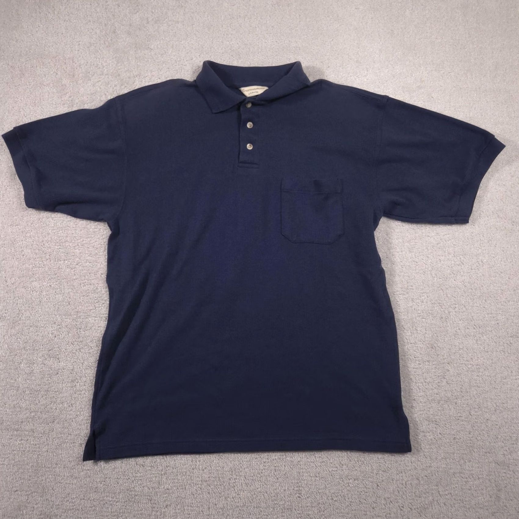Arrow Arrow Tournament Polo Shirt Mens M Blue Textured Stripe Knit Pocket Casual Size US M / EU 48-50 / 2 - 2 Thumbnail