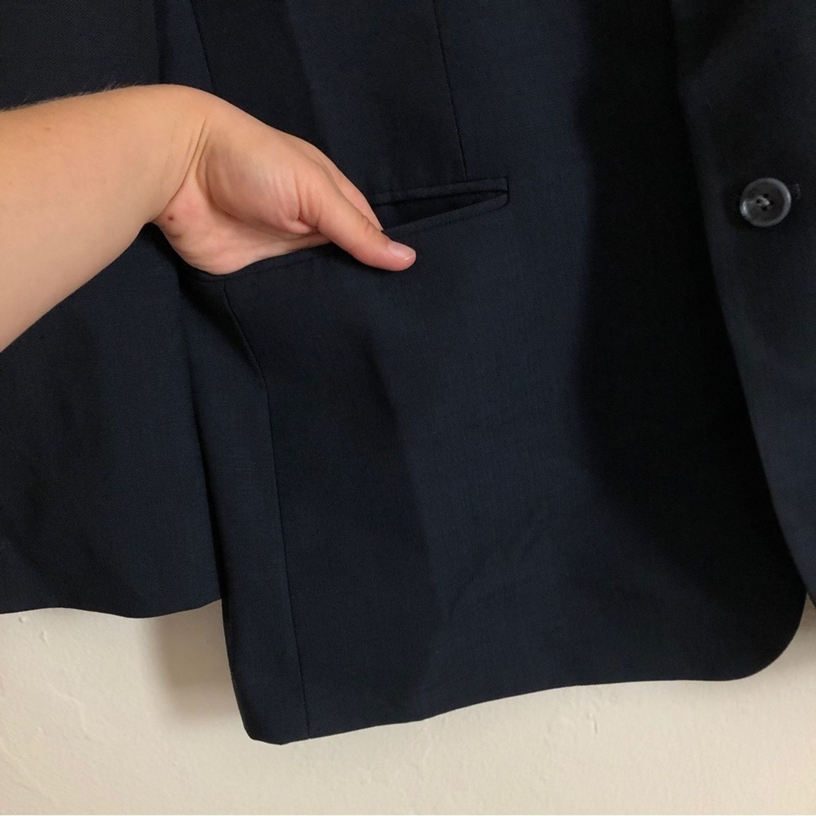 Alfani Alfani Classic Fit Dark Navy Blue Two Button Suit Jacket Size 44R - 9 Thumbnail