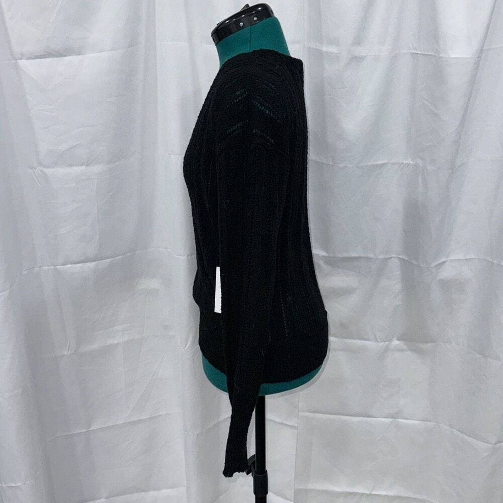 ASTR The Label ASTR Black Open Knit Cross Front Sweater | Sz M, NWT Size M / US 6-8 / IT 42-44 - 4 Thumbnail