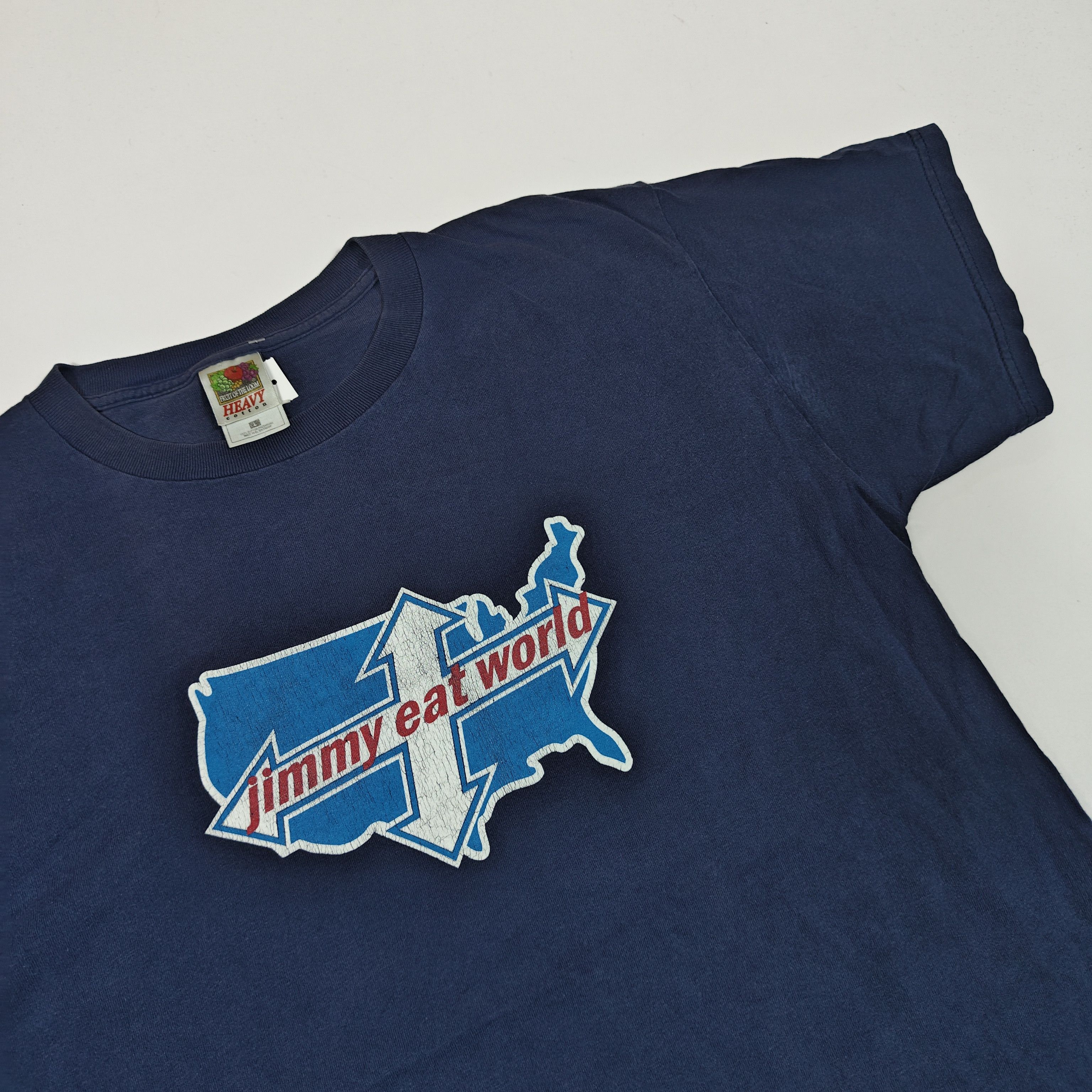 Band Tees 2001 Jimmy Eat World Bleed American USA Map Tour FOTL #E Size US L / EU 52-54 / 3 - 4 Thumbnail